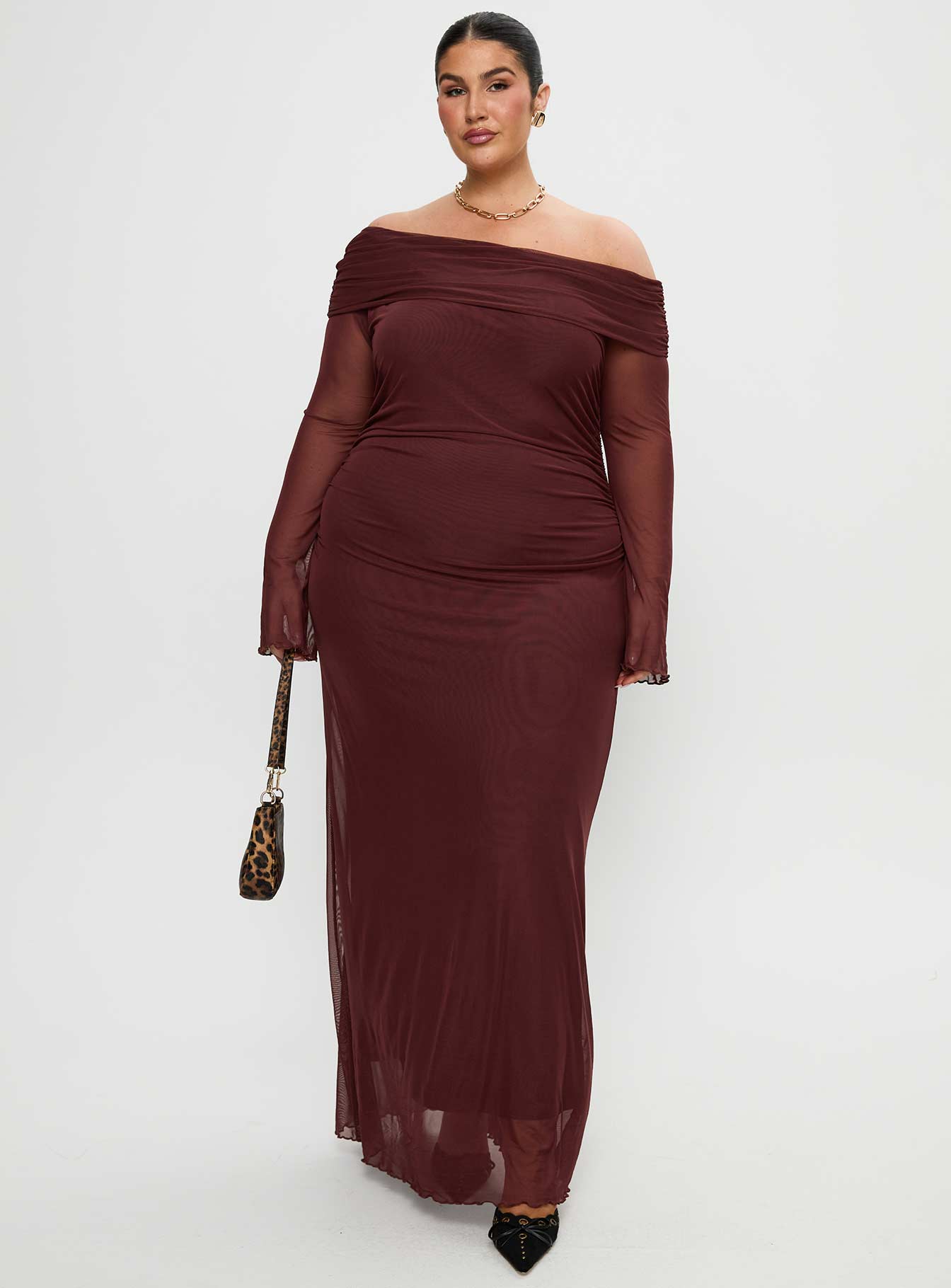 Consideration Maxi Dress Chocolate Curve、mySite、solidvoid