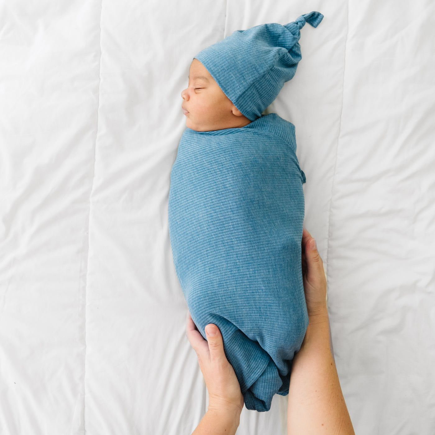  Heather Blue Ribbed Swaddle & Hat Set、mySite、layawaytickets