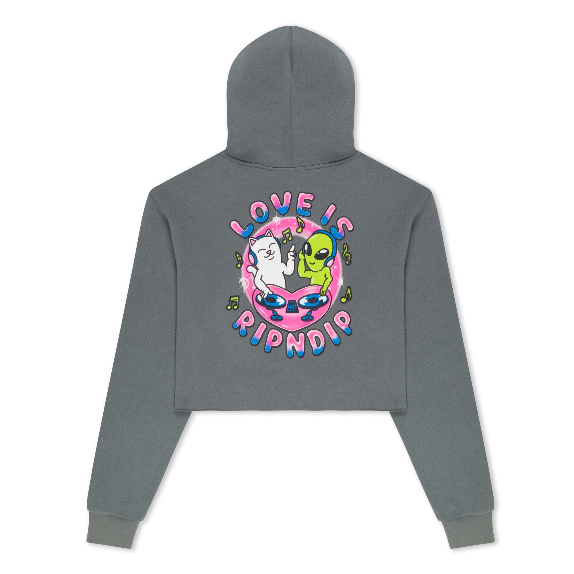 Love Is Ripndip Cropped Hoodie (Charcoal)、mySite、merchandisen
