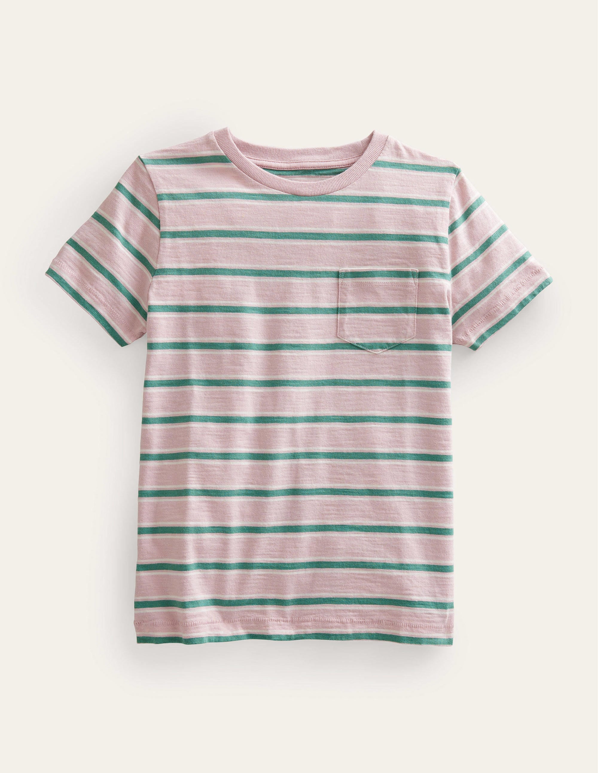  Striped Washed Slub T-shirt-French Pink/Csarite Green、mySite、ashleygrahame