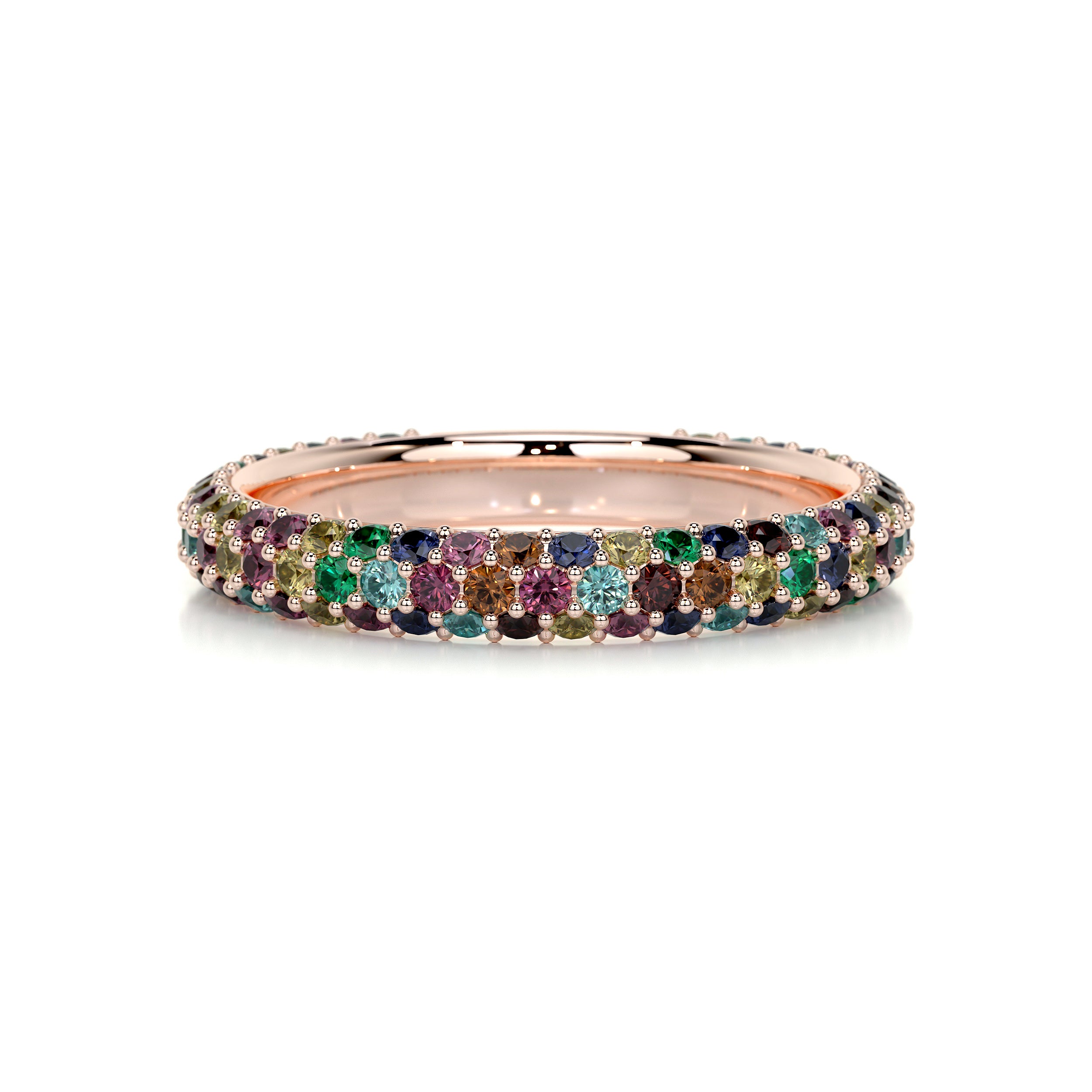 Emma Rainbow Gemstone Wedding Ring (1.25 Carat) -14K Rose Gold、mySite、hinf8tx79