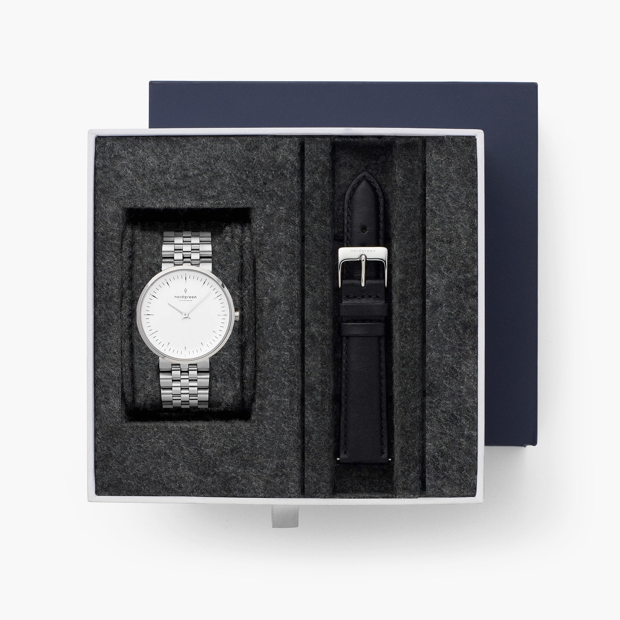 Infinity - BUNDLE White Dial Silver | Silver 5-Link / Black Leather Straps、mySite、botmansion