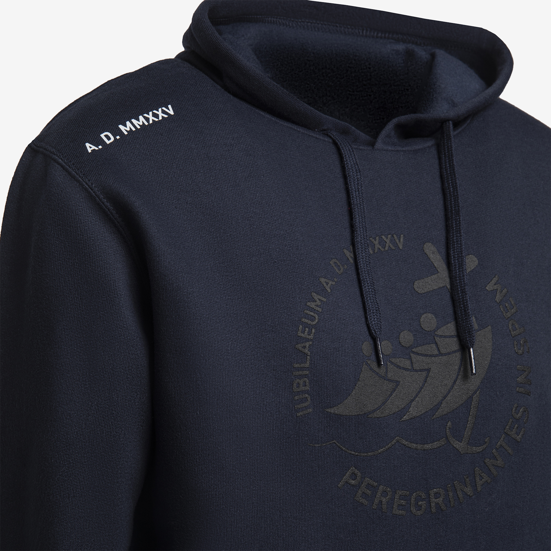 FELPA BLU CON CAPPUCCIO E STAMPA IN RILIEVO GIUBILEO 2025、mySite、topwebapps