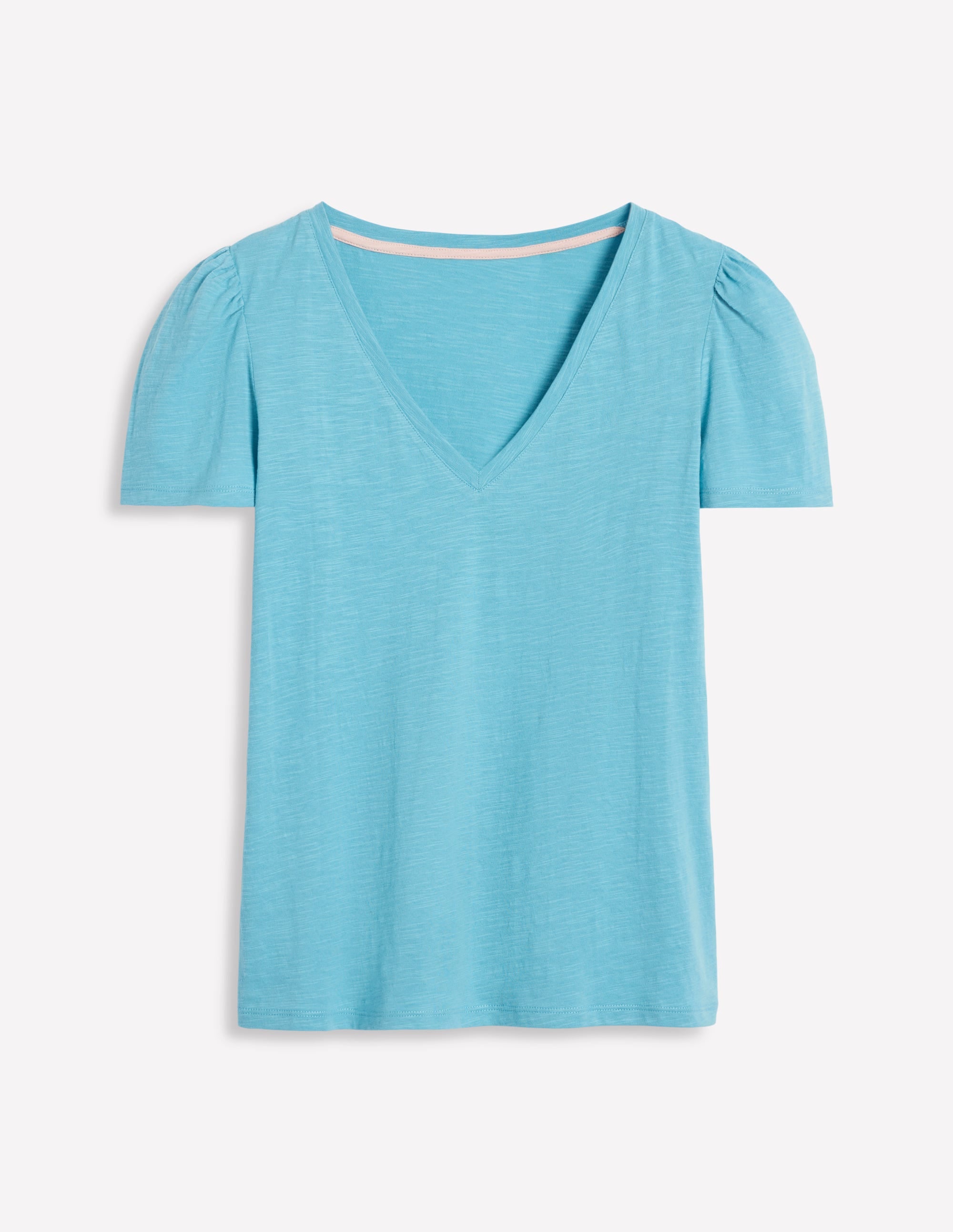  Short Sleeve V Neck T-shirt-Duck Egg Blue、mySite、ashleygrahame