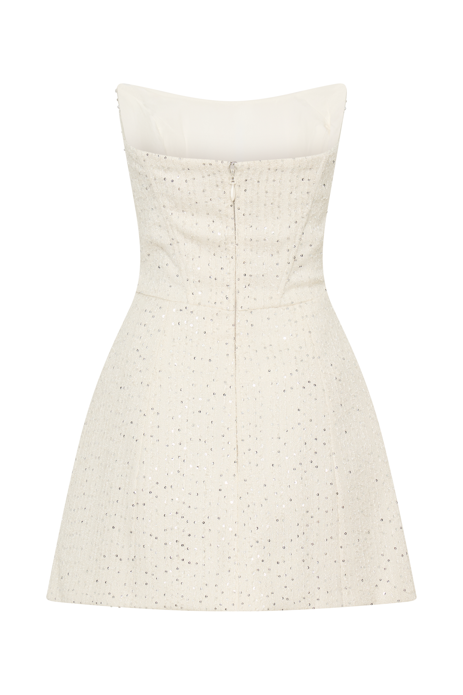 Lorrie Tweed Corset Mini Dress - White、mySite、solidvoid