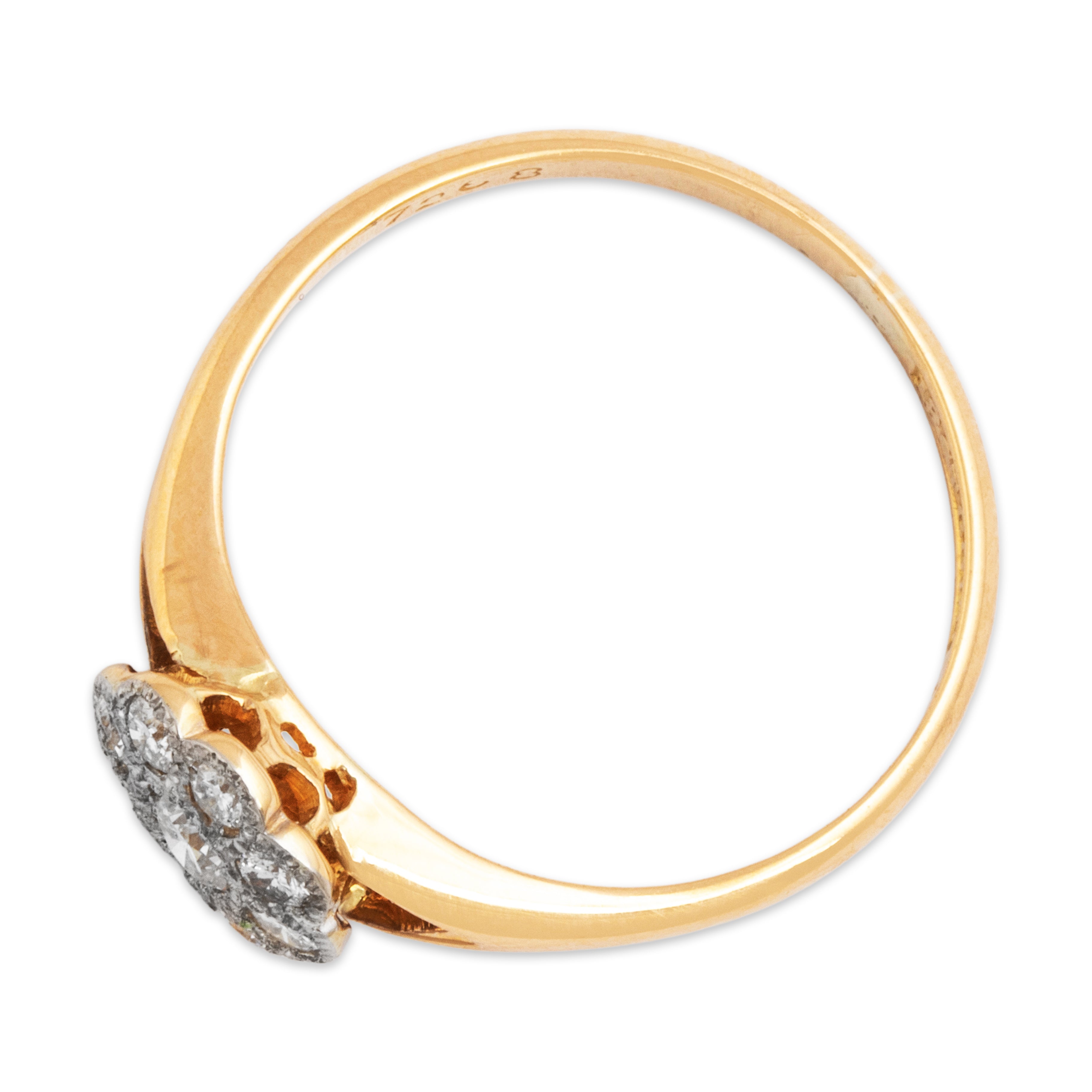 Antique 18k Yellow Gold Platinum .286cttw Diamond Milgrain Floriform Ring 7.00、mySite、hinf8tx79