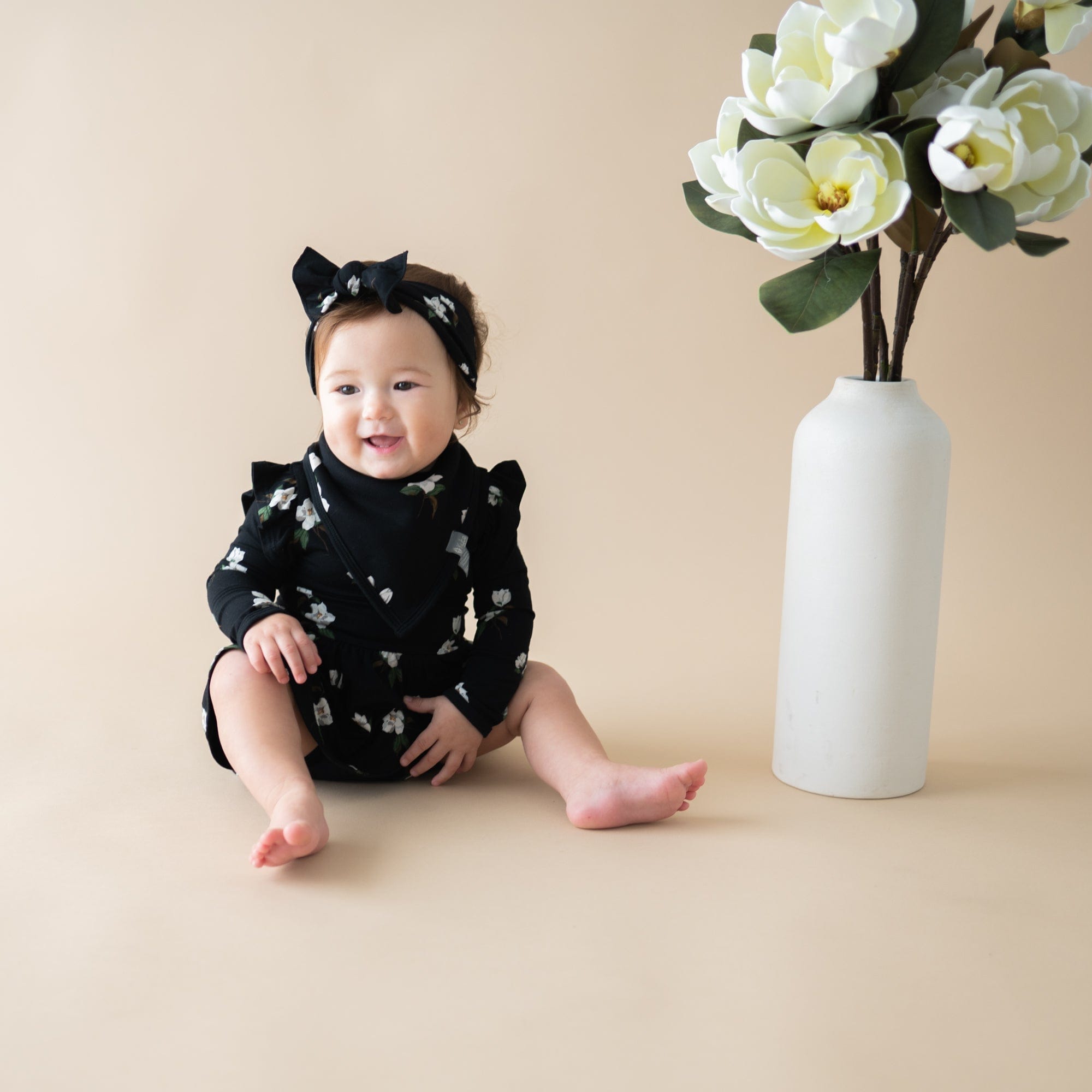  Knotted Bow Headband in Small Midnight Magnolia、mySite、layawaytickets