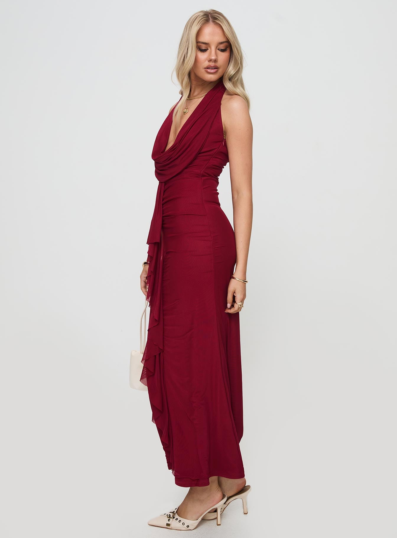 Corzetti Maxi Dress Burgundy、mySite、solidvoid