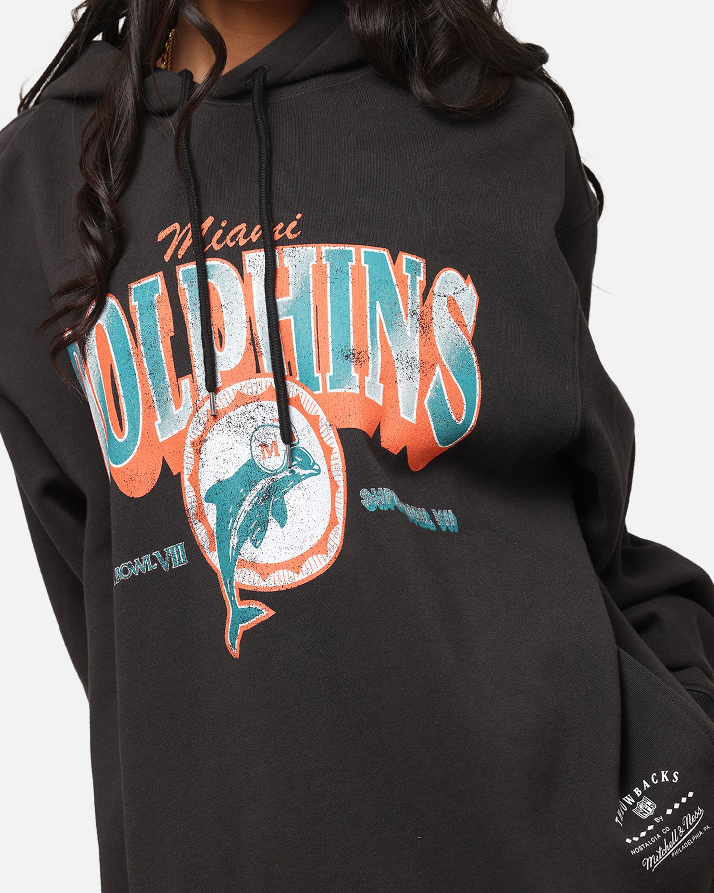 Mitchell & Ness Miami Dolphins Arch Hoodie Faded Black、mySite、zt4zffjzw