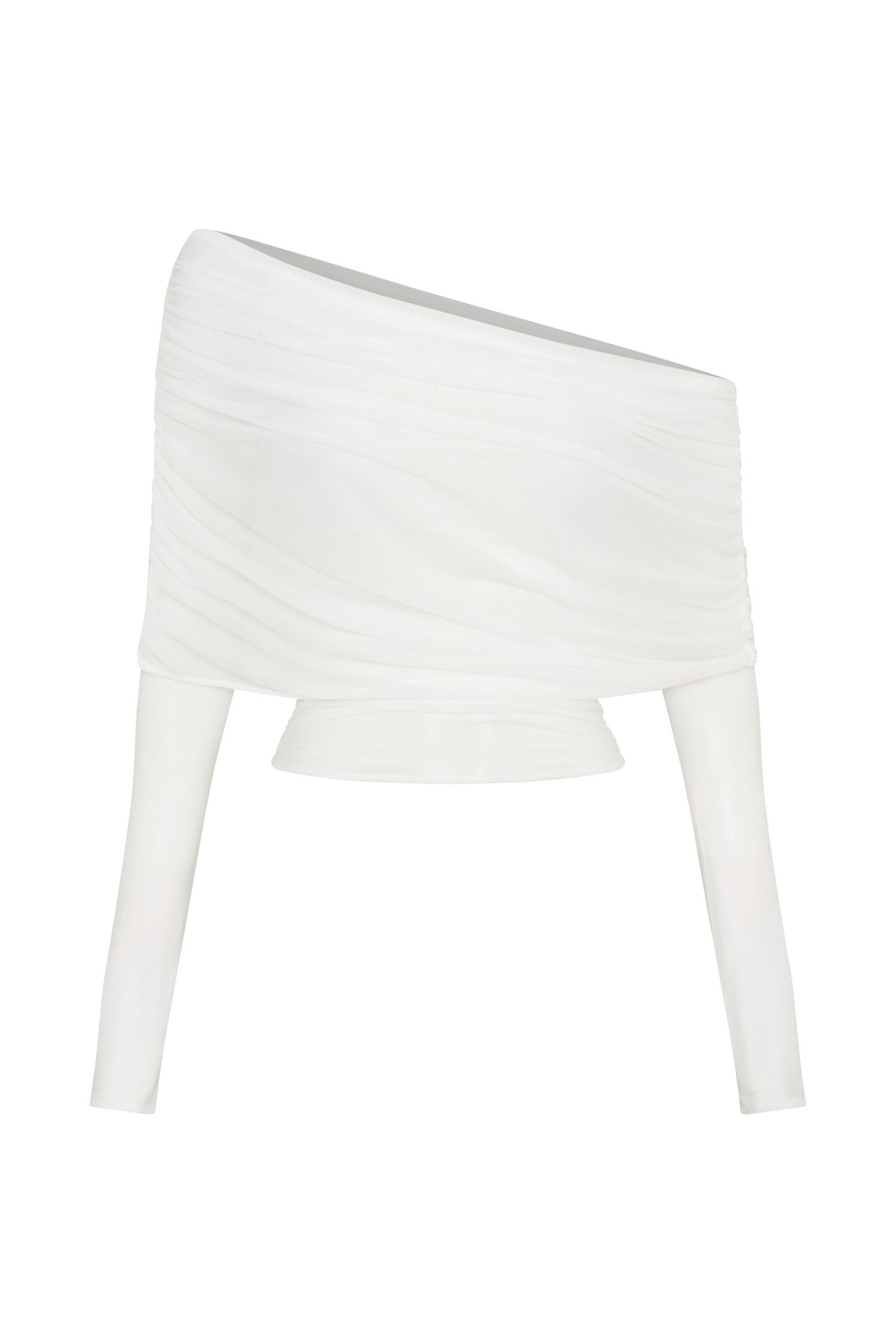 Everly Sheer Mesh Off Shoulder Top - Ivory、mySite、solidvoid