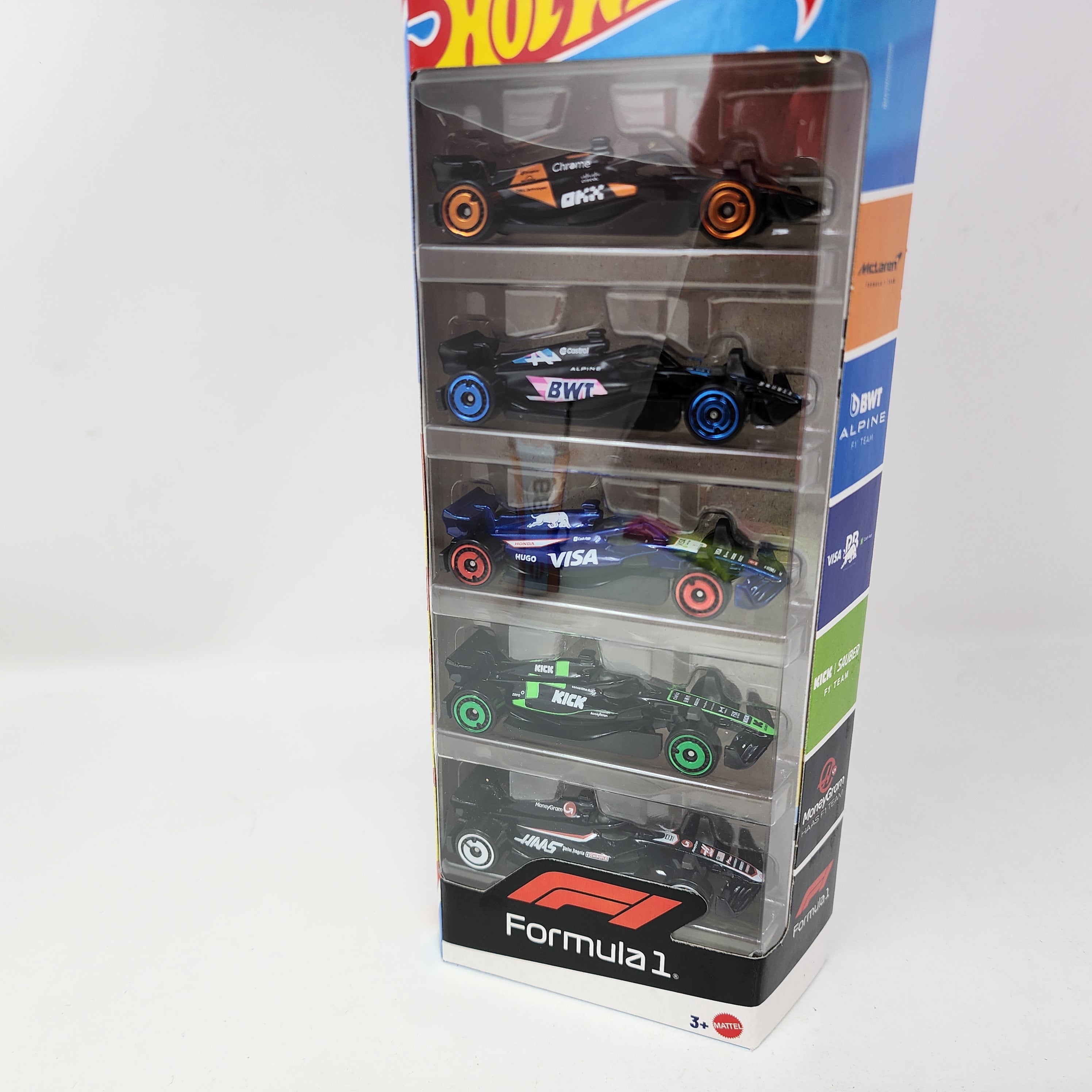 5 Pack * Hot Wheels 2024 Formula 1 McLaren, Alpine Red Bull, Haas, Sauber、mySite、hgirdovlk