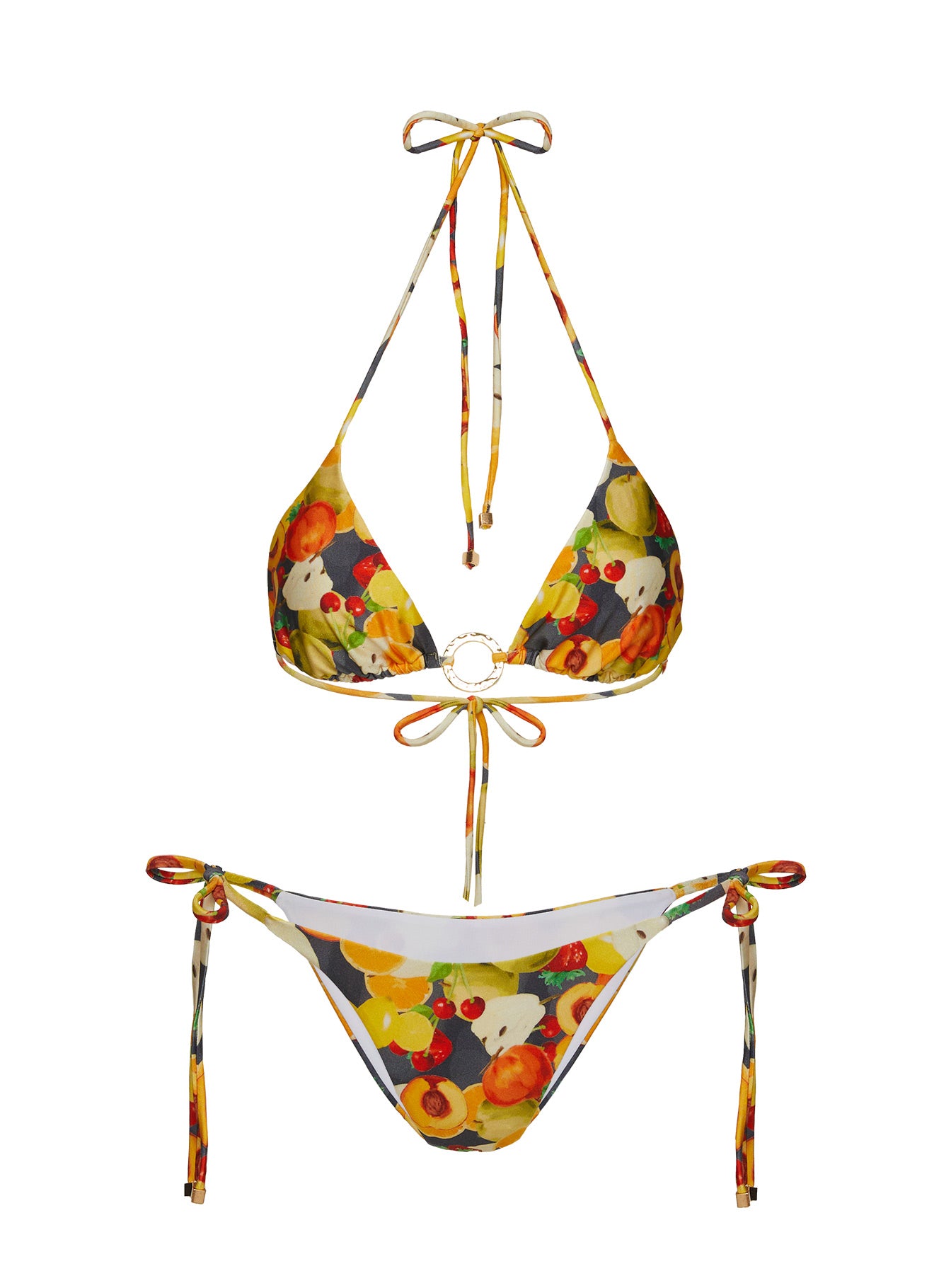 Glora Tie Side Bikini Bottoms Fruit Multi、mySite、solidvoid