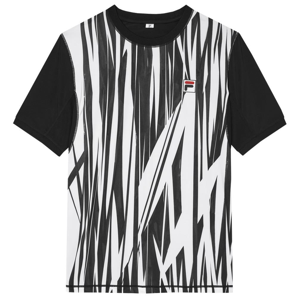 Fila Men's LA Finale Printed Short Sleeve Crew - Shattered Black