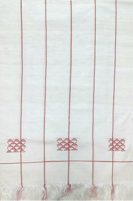 White 1pc Aso Oke Handwoven Material Head Wrap-Stole、mySite、solidvoid