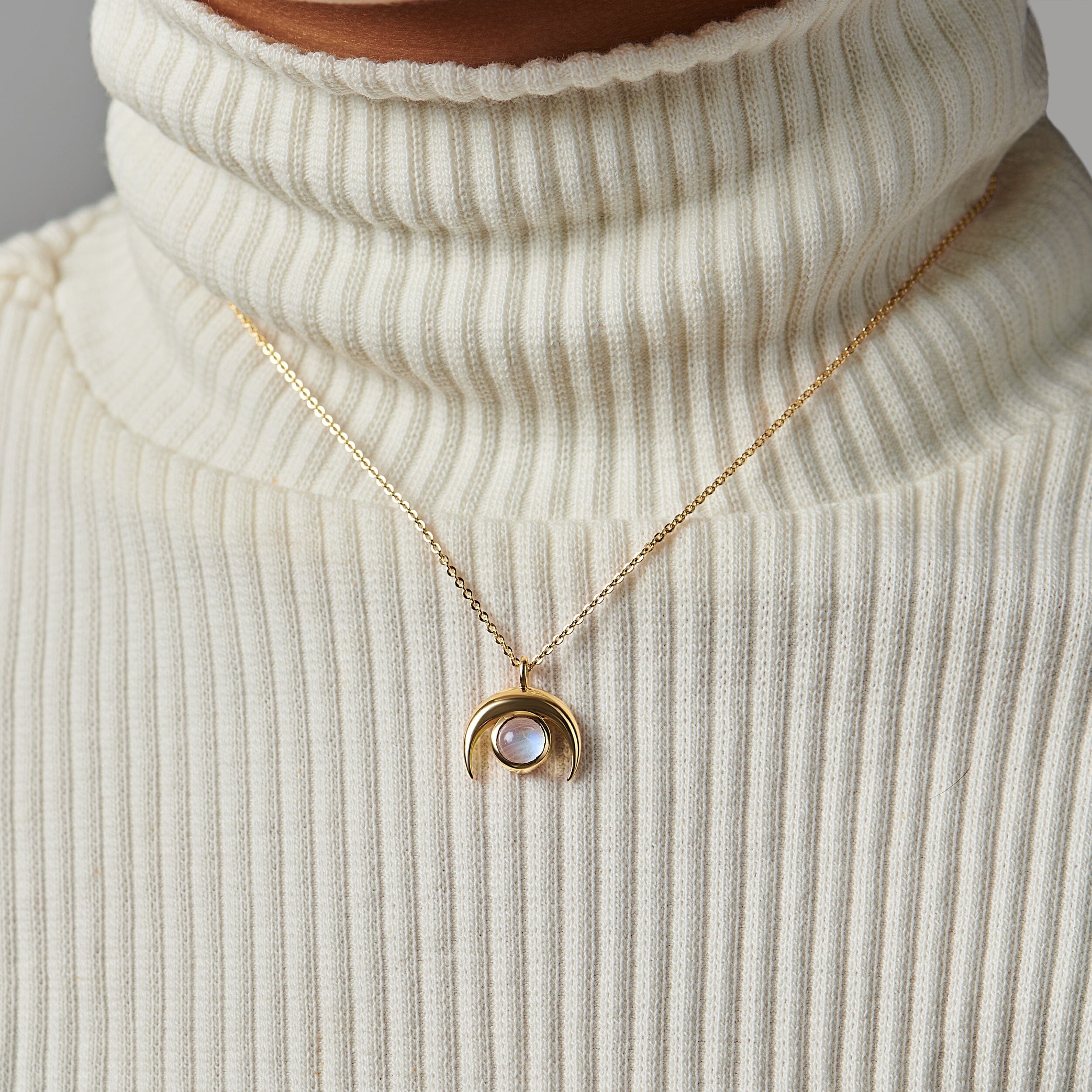 Kids Moonstone Necklace - Crescent Moon Mini、mySite、hinf8tx79