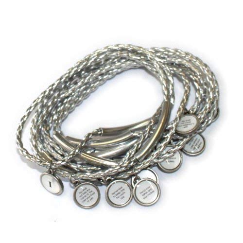 10 medals Bracelet showing Commandments - Silver ( 7cm or 2.8 inch in diameter ) - English、mySite、topwebapps