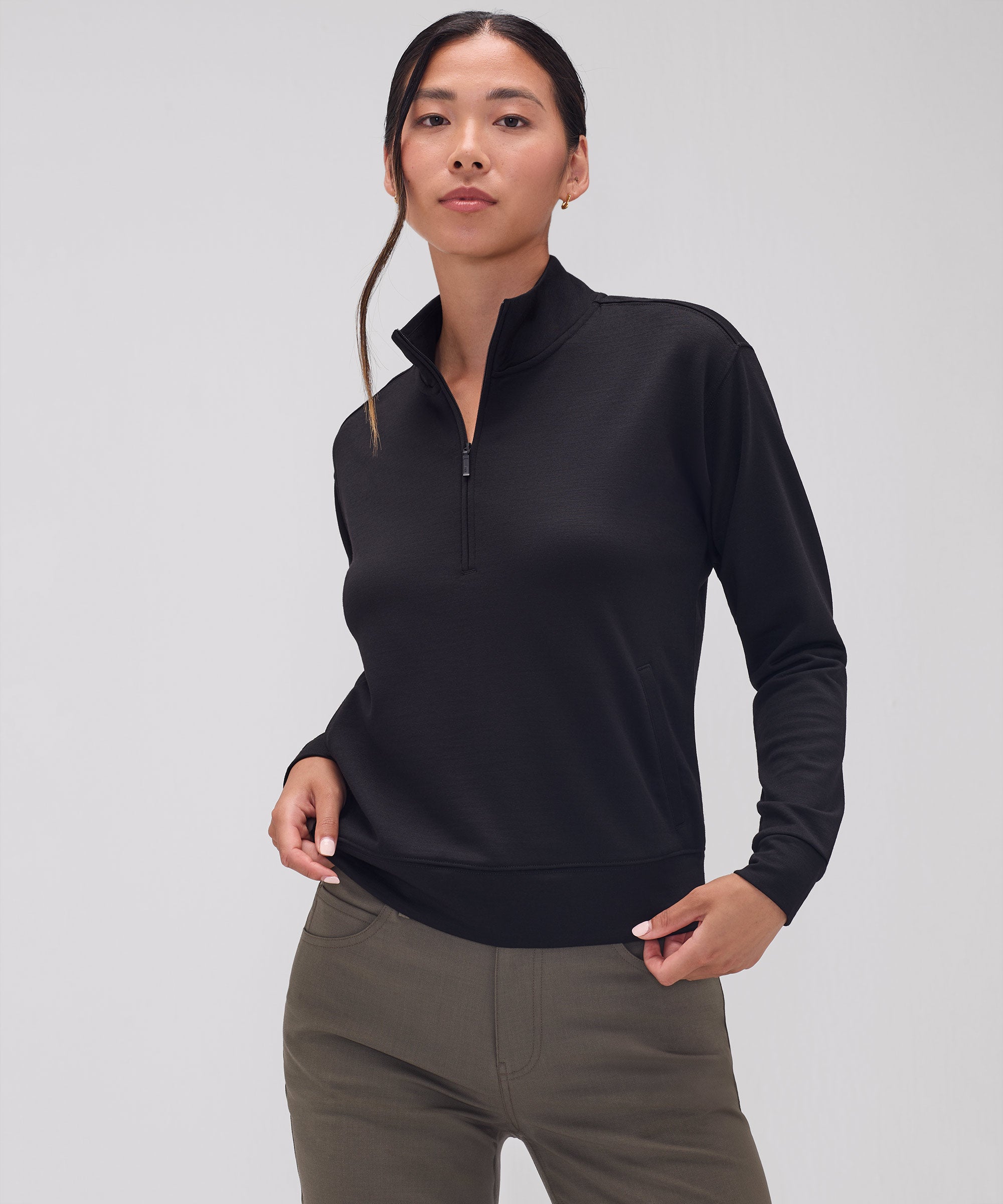 Women's Merino Transit Quarter Zip、mySite、noshort