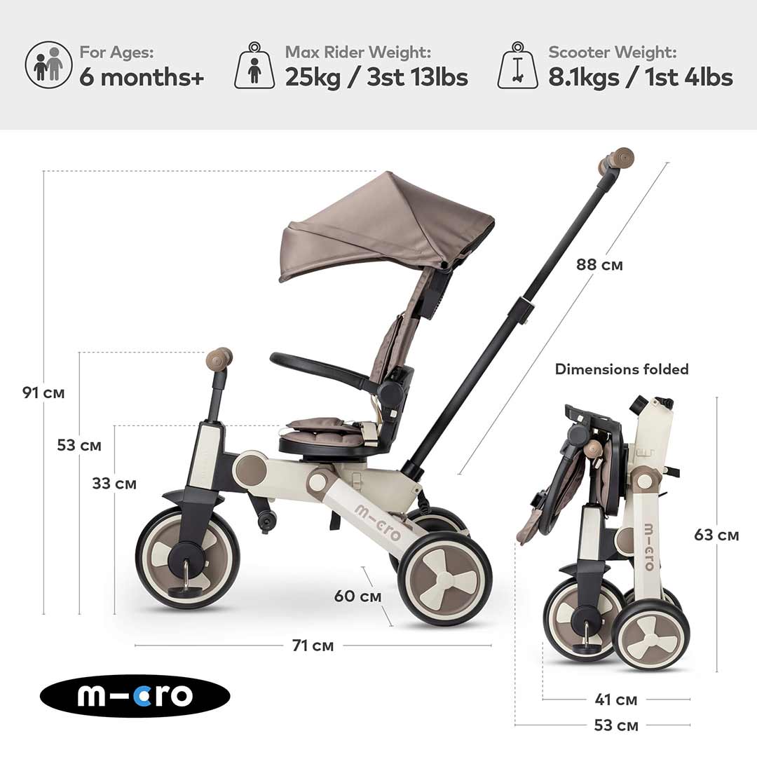  Micro Scooters Trike 7 in 1 - Latte、mySite、merchandisen
