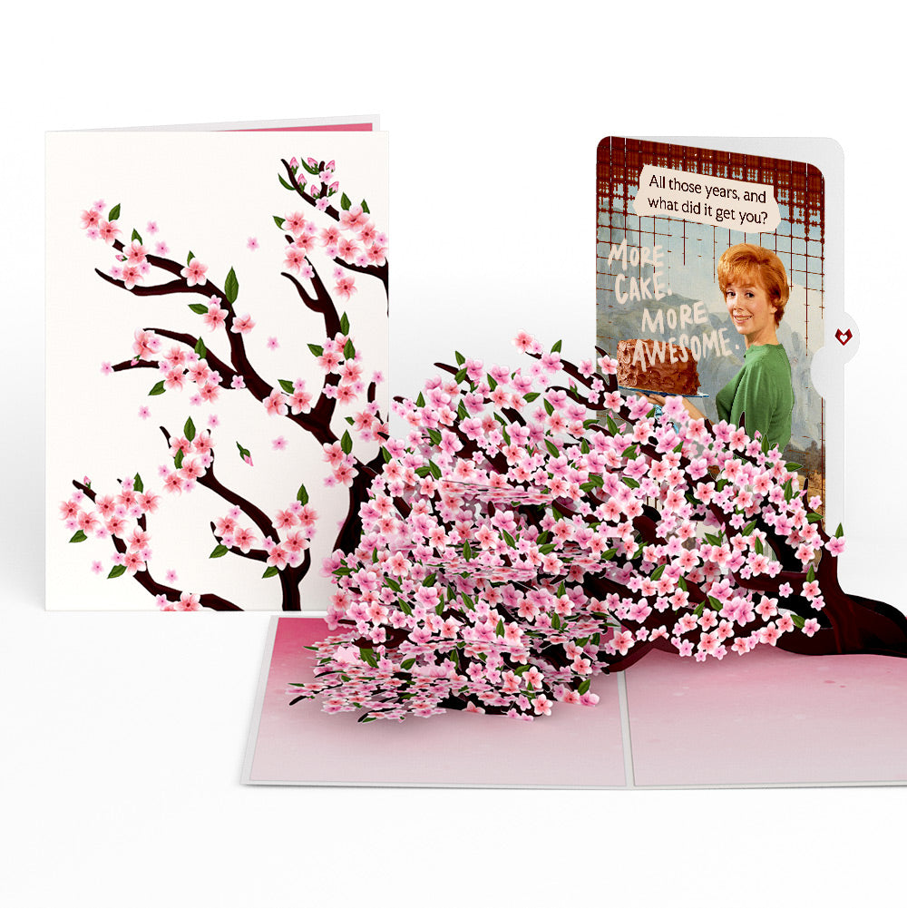 Cherry Blossom Branches in Bloom Birthday Pop-Up Card and More Cake More Awesome Sentiment Set、mySite、solidvoid
