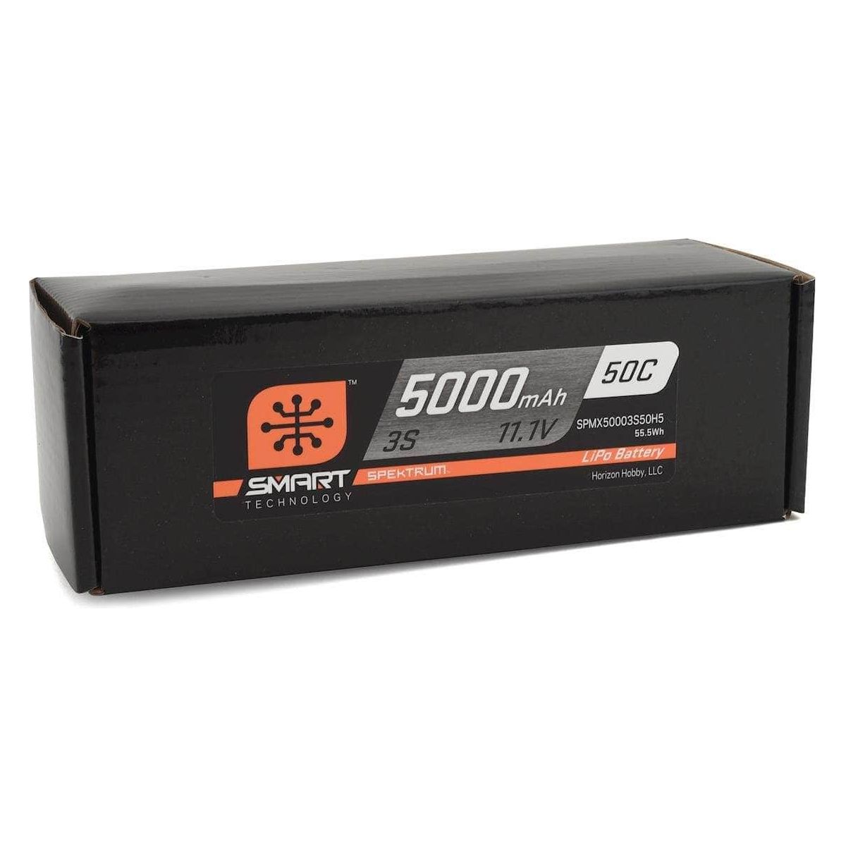  SPMX50003S50H5, Spektrum RC 3S Smart LiPo Hard Case 50C Battery Pack w/IC5 Connector (11.1V/5000mAh)、mySite、merchandisen
