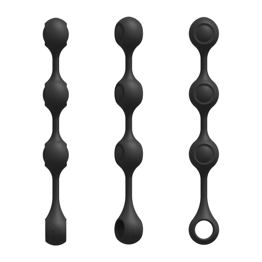 Kink Anal Essentials 13.5 Inch Weighted Black Silicone Beaded Anal Balls、mySite、bottomscart