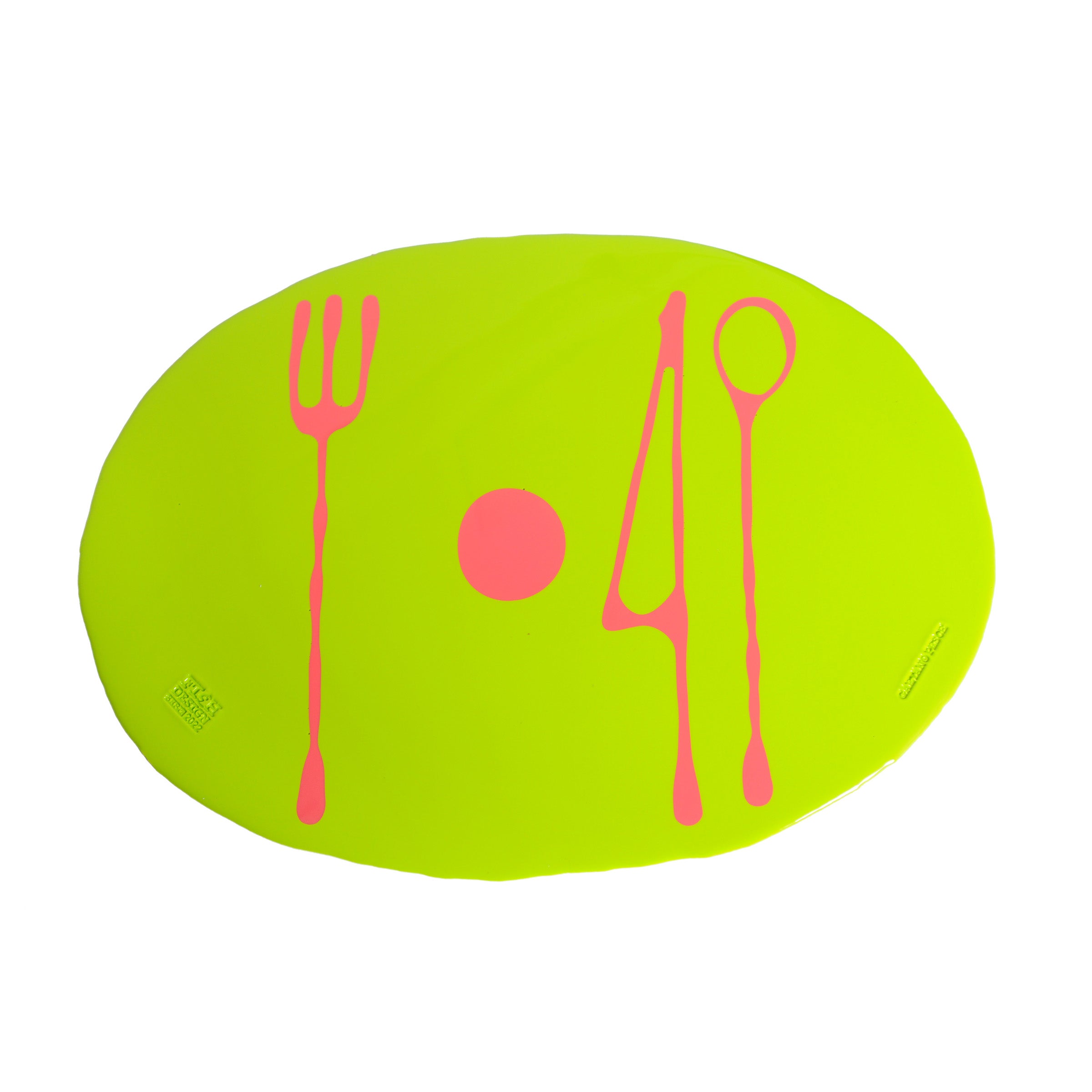 Placemat TABLE-MATES Matte Lime Set of Six by Gaetano Pesce for Fish Design、mySite、neckold