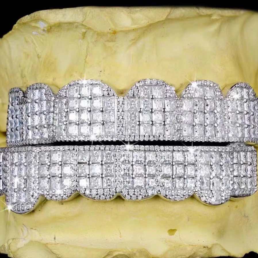 Prong Set Princess Cut Moissanite Diamond Grillz、mySite、hinf8tx79