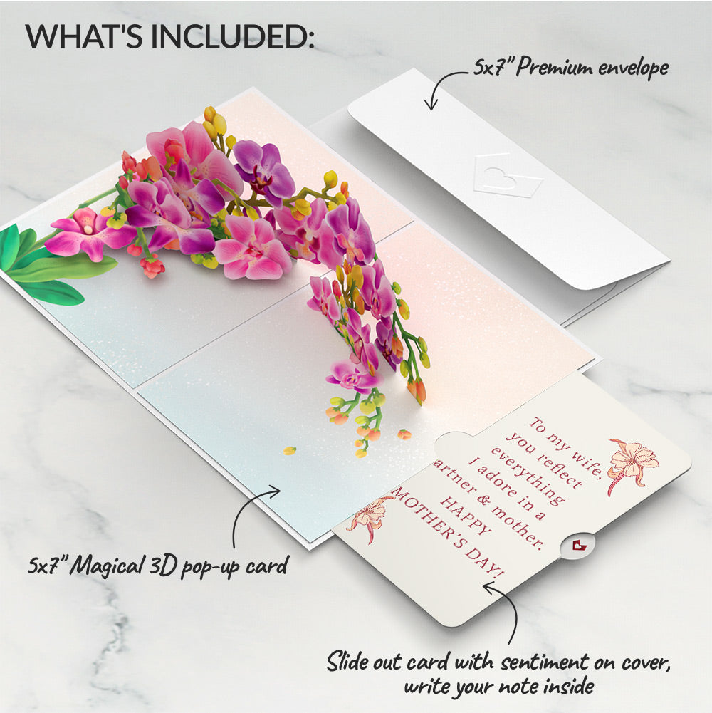 Watercolor Orchid Mother's Day Pop-Up Card and Sentiment Set for Wife、mySite、solidvoid