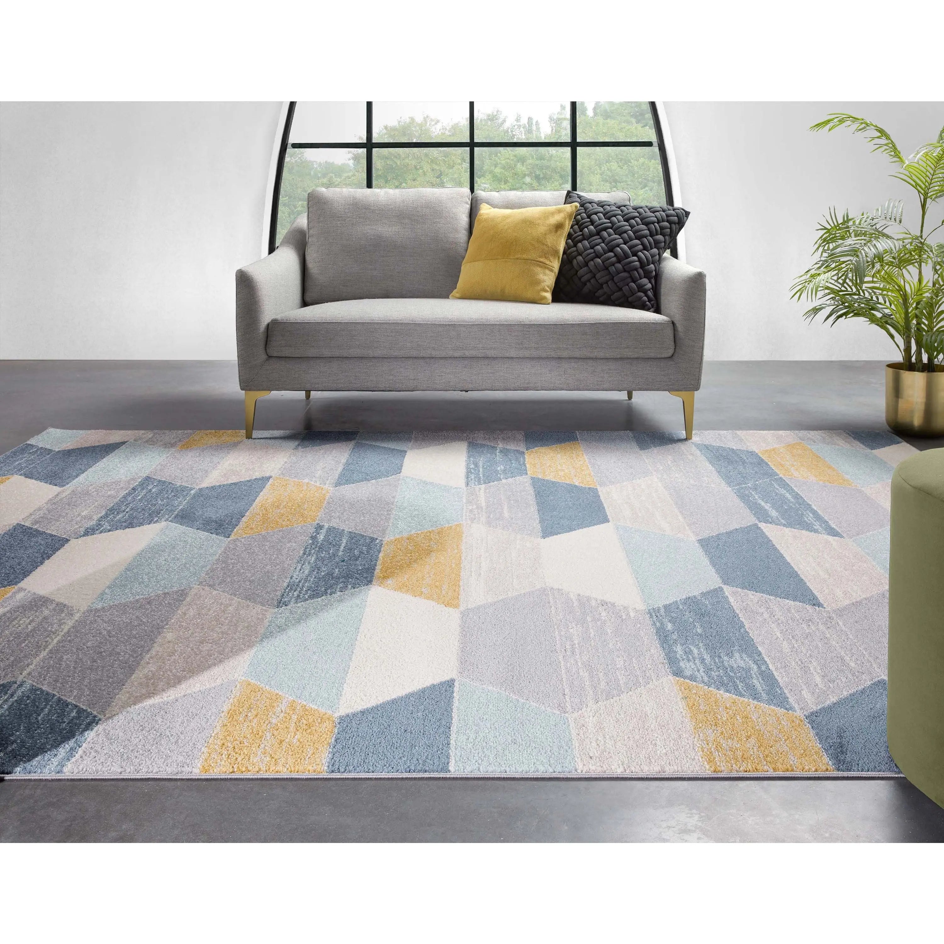 Maddox Blue Modern Geometric Rug、mySite、gigharbornorthrealestate
