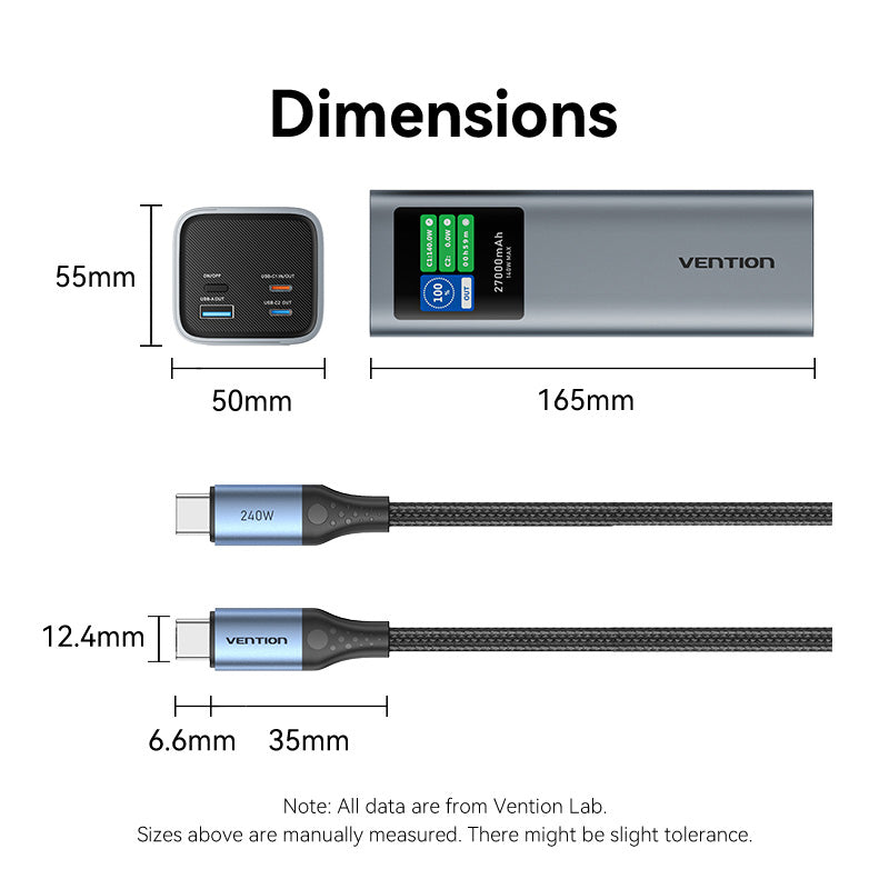 Vention 27000mAh Power Bank 140W、mySite、fannypackpong