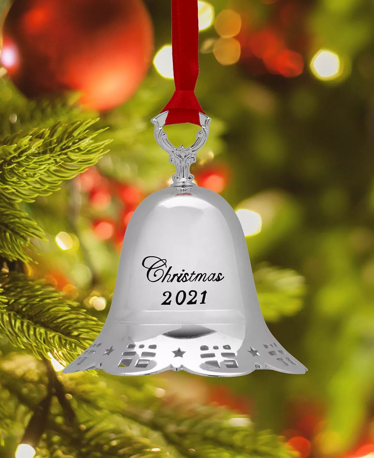 2021 Silver-Plated 42nd Edition Pierced Bell Ornament Sterling Silver Christmas Decor、mySite、g9winljtr