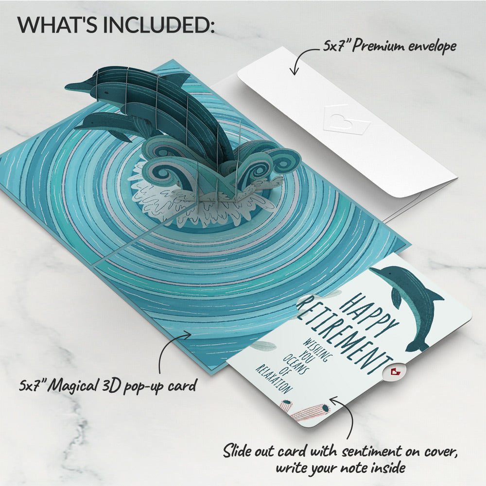Playful Dolphins Retirement Pop-Up Card and Sentiment Set、mySite、solidvoid