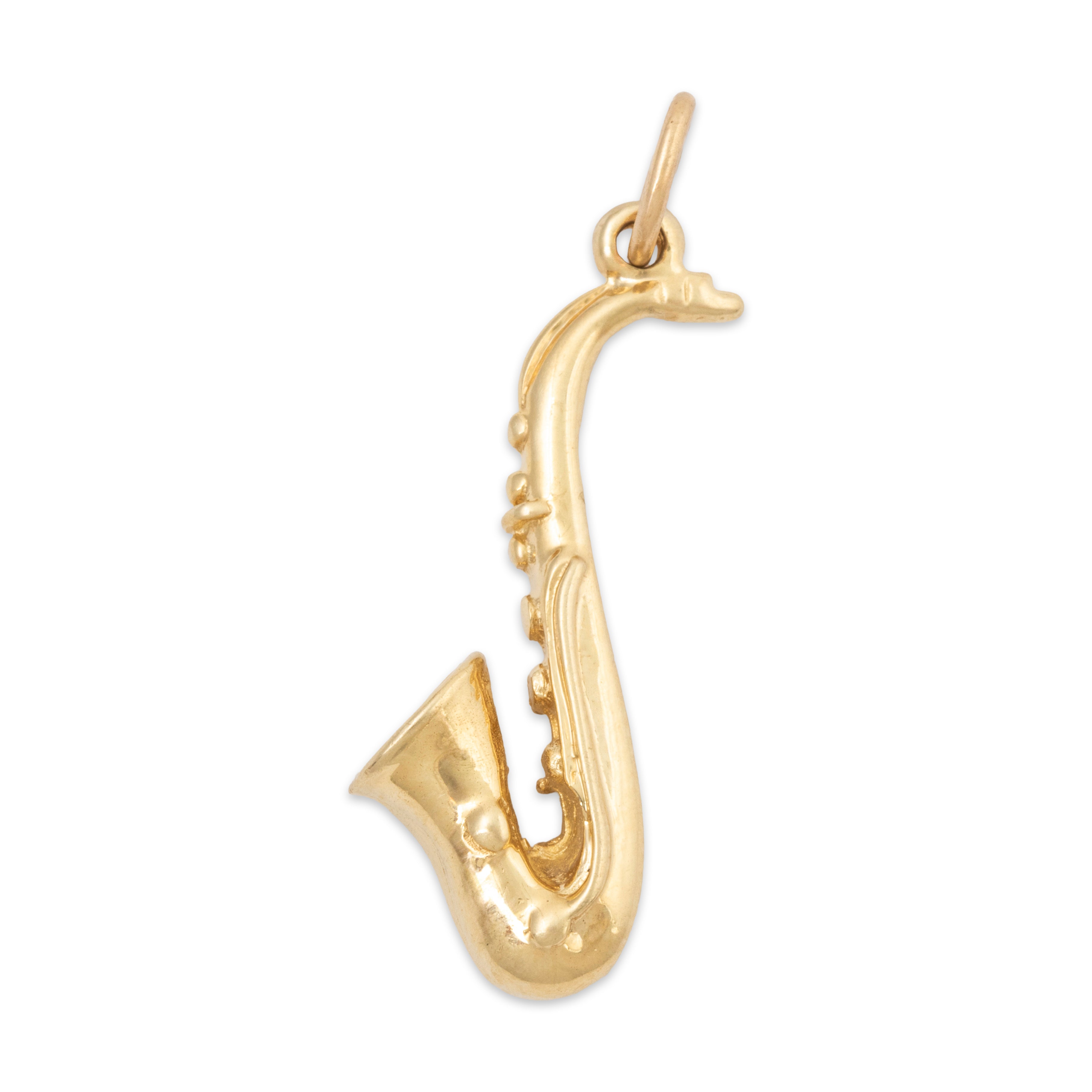Vintage 14k Yellow Gold Saxophone Pendant / Charm、mySite、hinf8tx79
