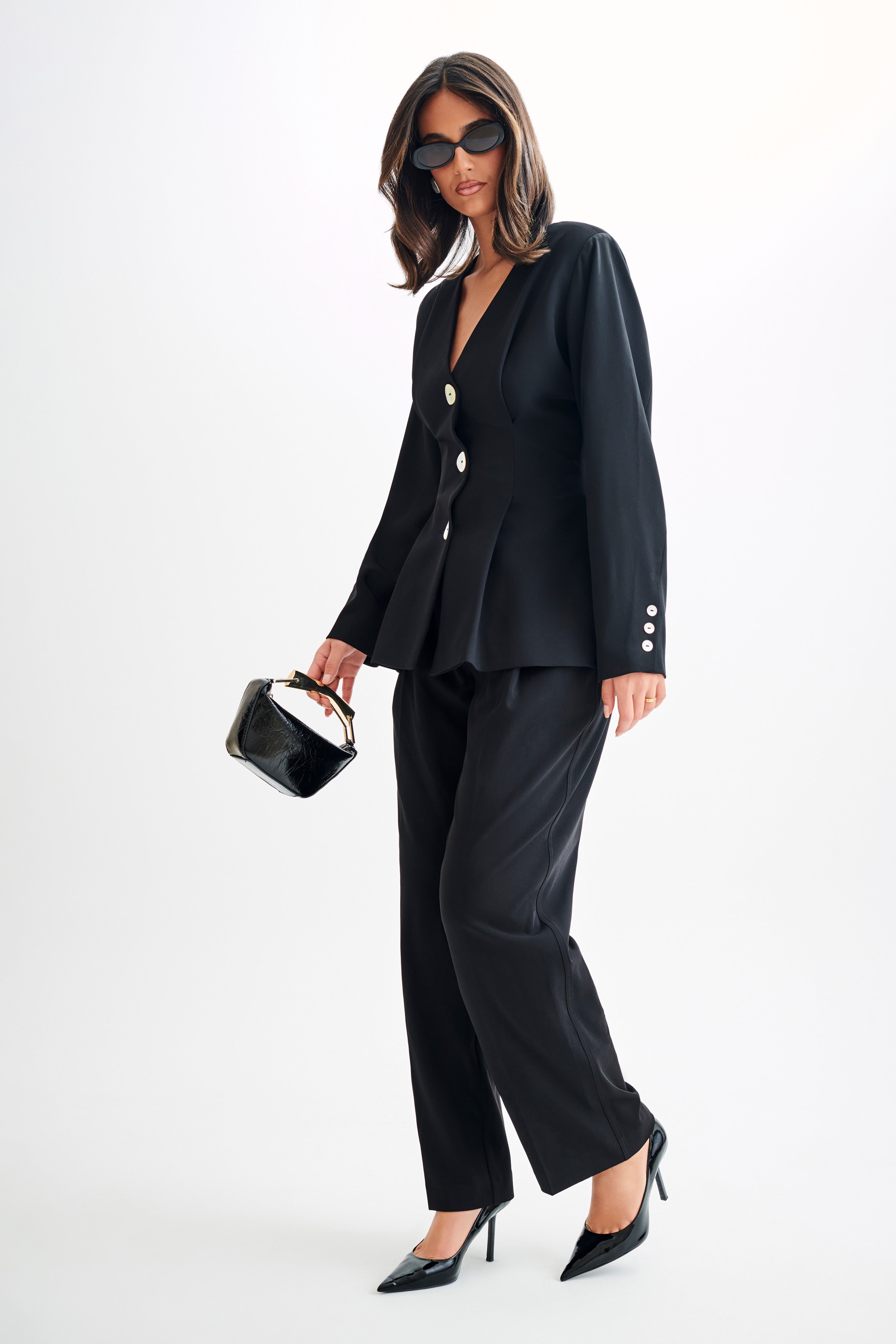 Kendall Balloon Sleeve Jacket - Black、mySite、solidvoid