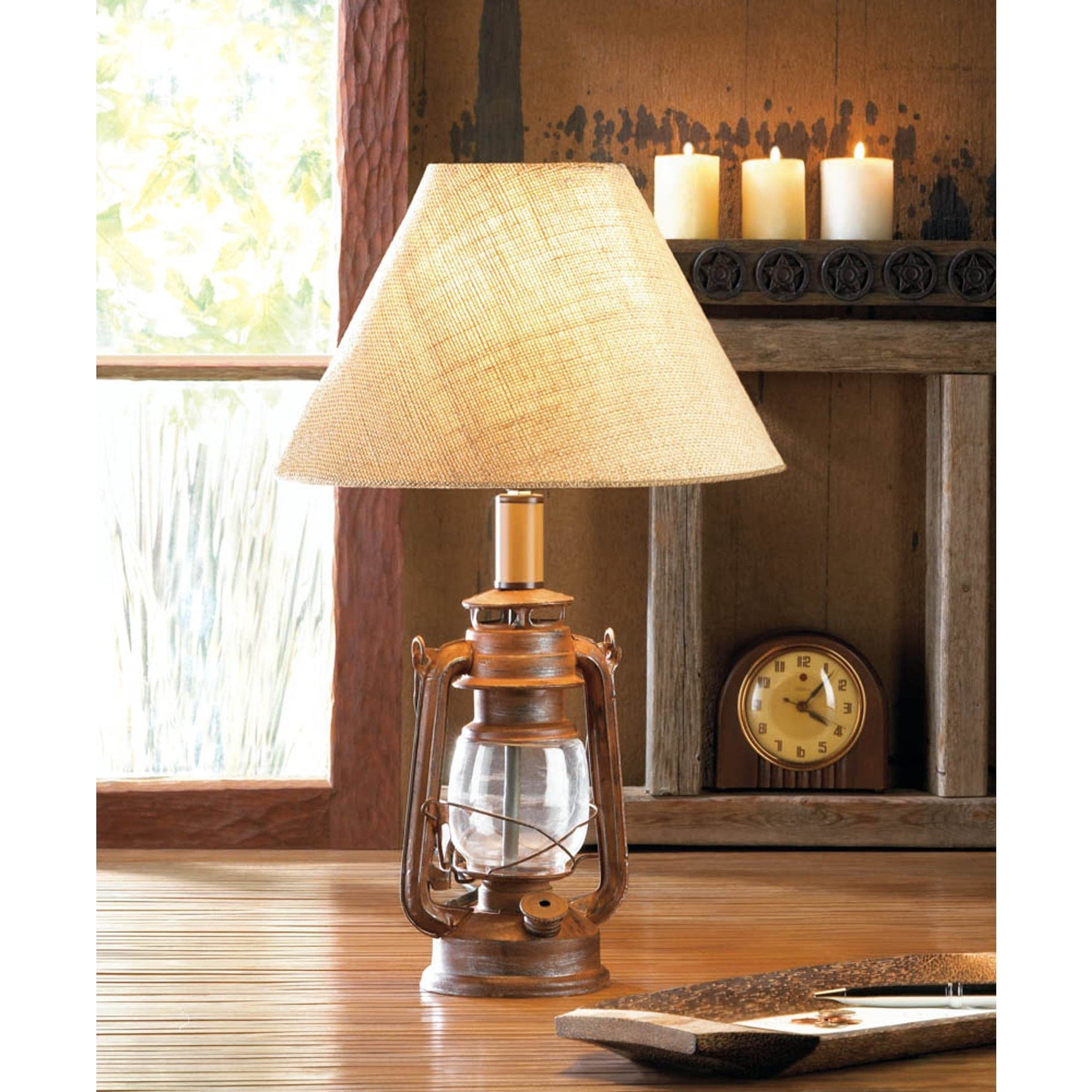 Vintage Camping Lantern Table Lamp、mySite、g9winljtr