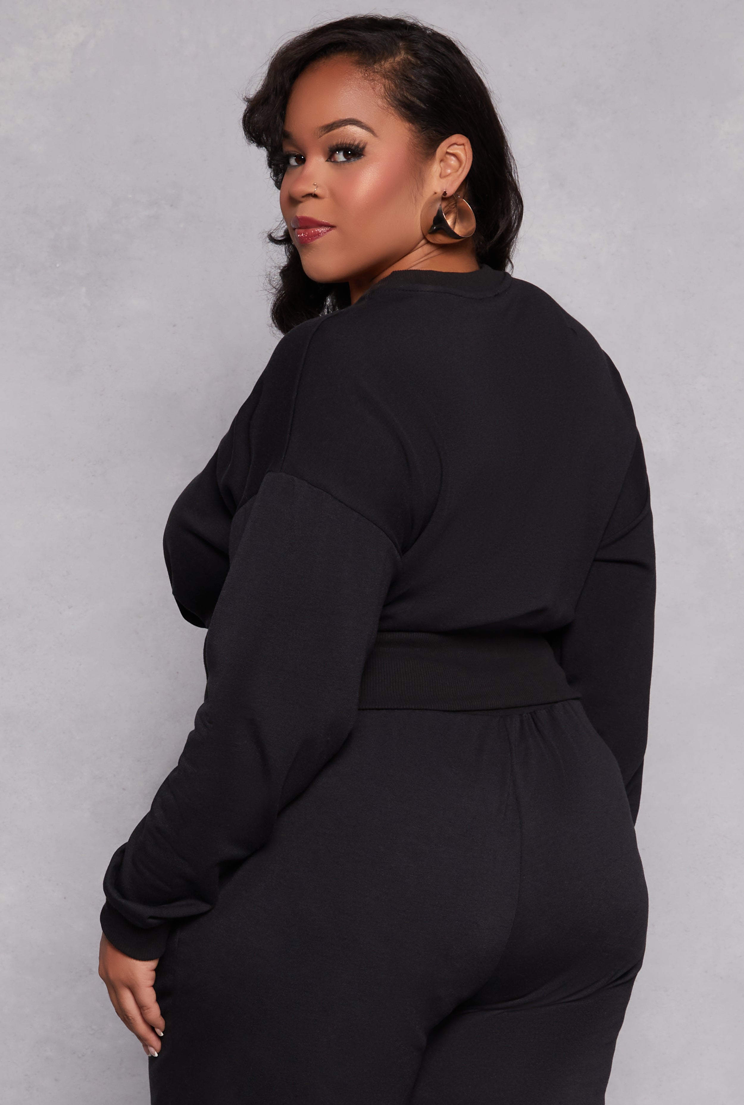 Plus Size Fleece Pullover Sweatshirt、mySite、camillekostekn