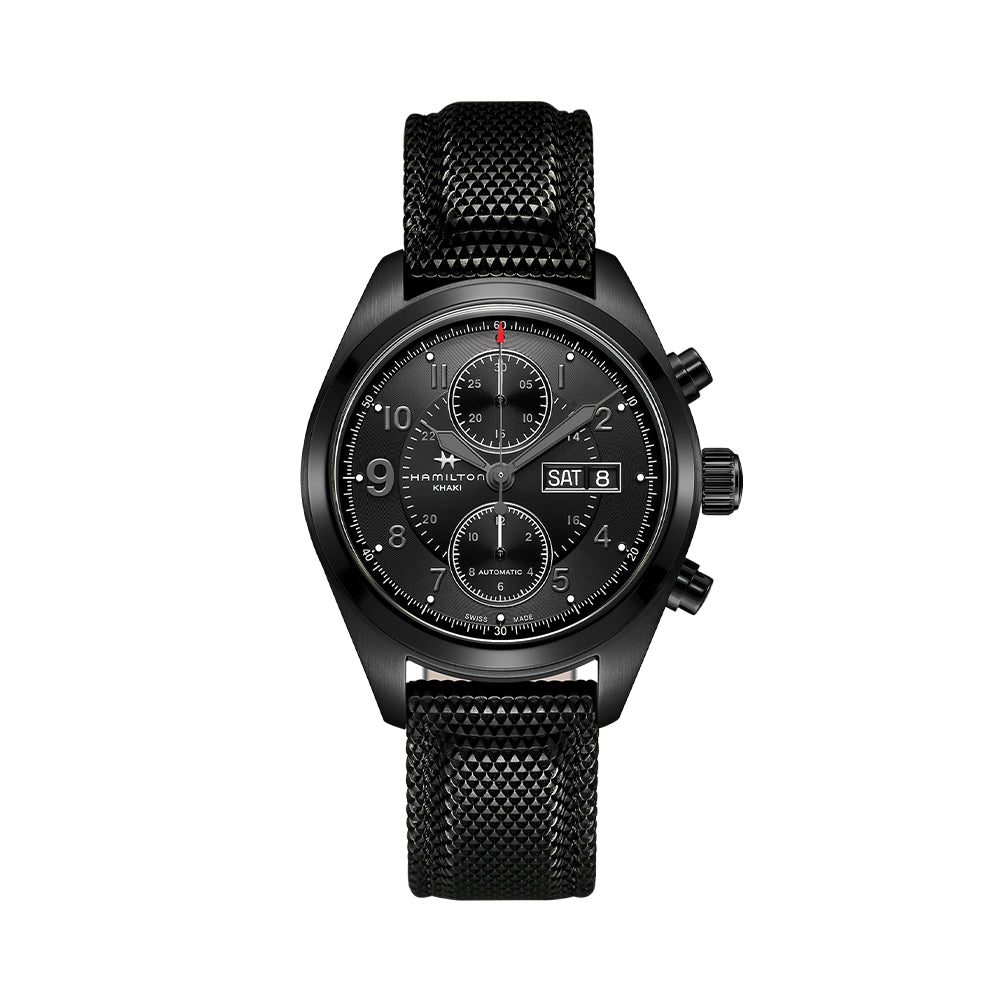 Khaki Field Auto Chrono PVD Black 42mm - Black on Rubber strap、mySite、botmansion