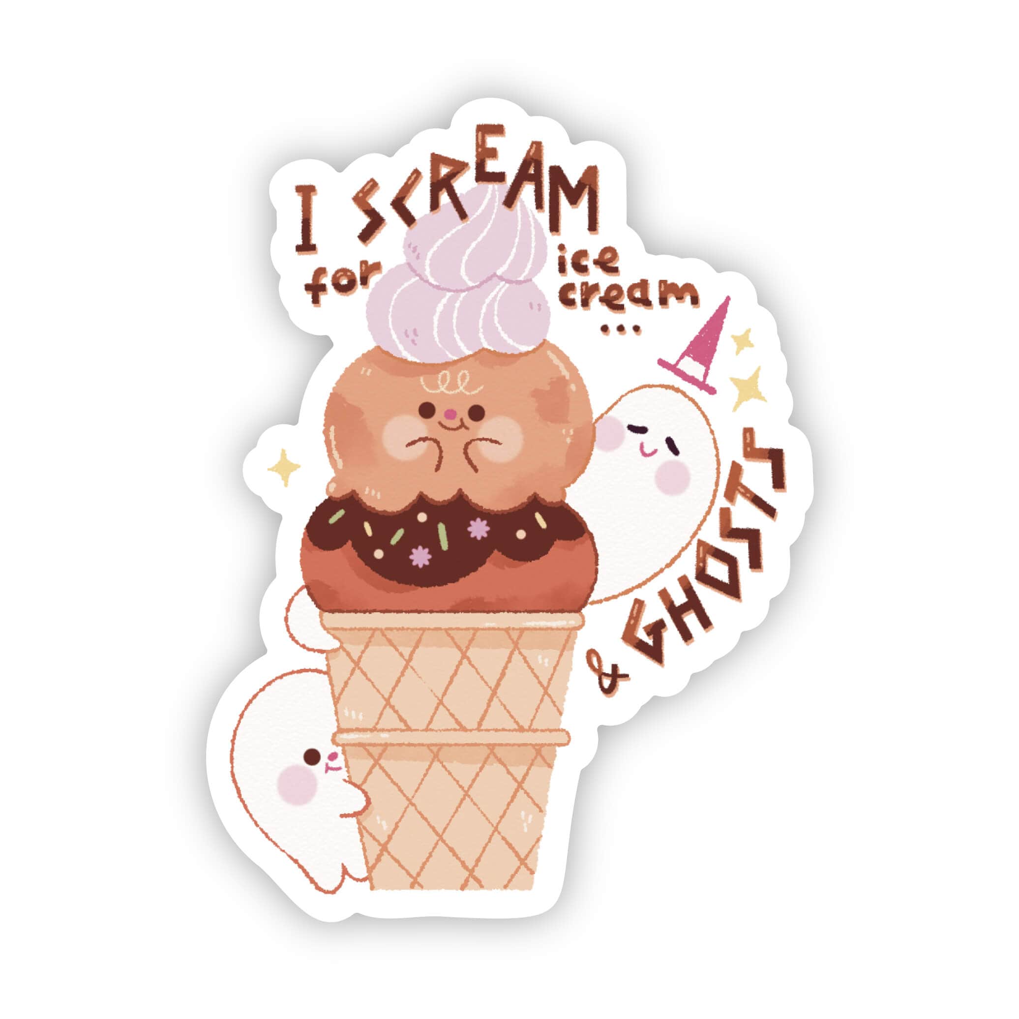  I scream for ice cream and ghosts sticker、mySite、elrpsem3k