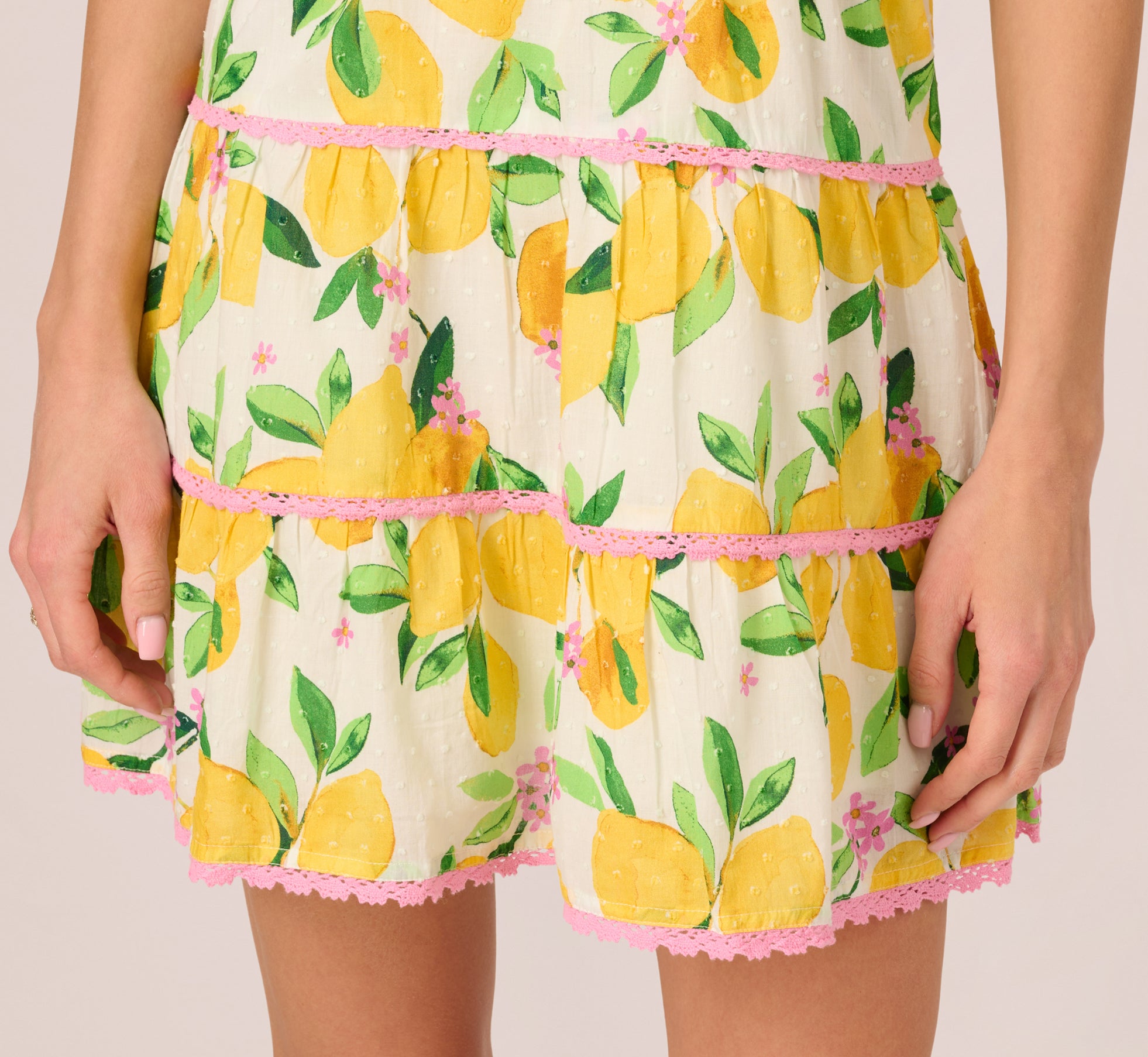 One Shoulder Ruffle Lemon Print Mini Dress In White Multi、mySite、solidvoid