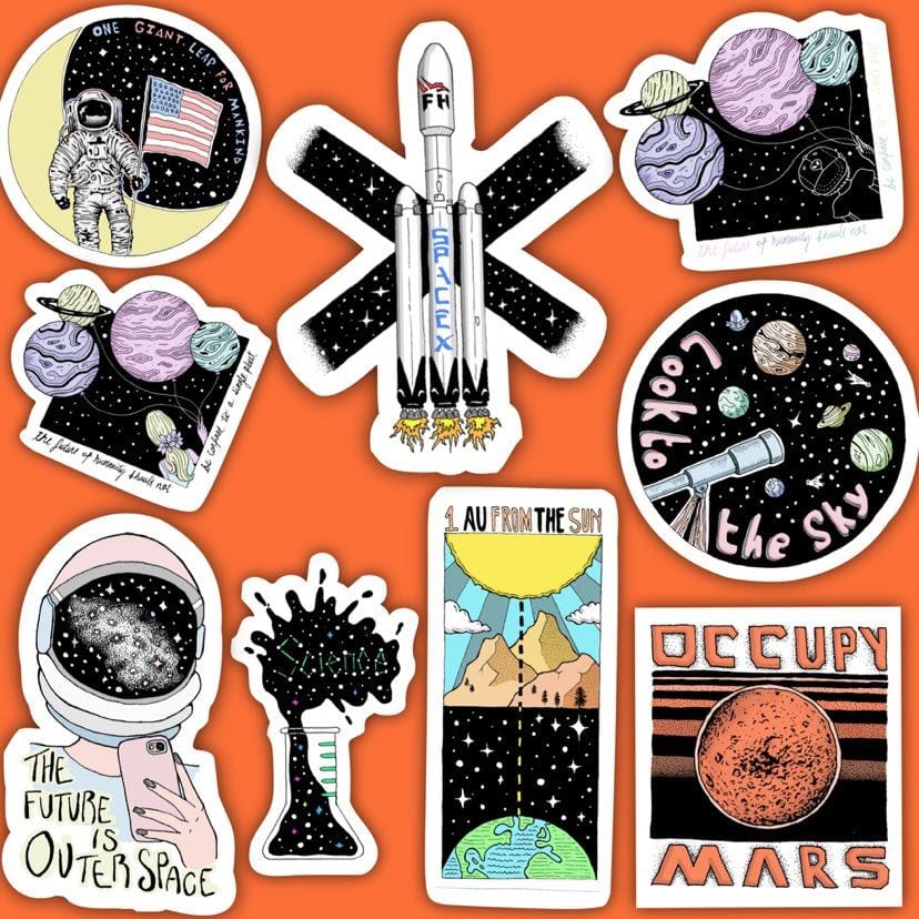  Space Sticker 9 Pack、mySite、elrpsem3k