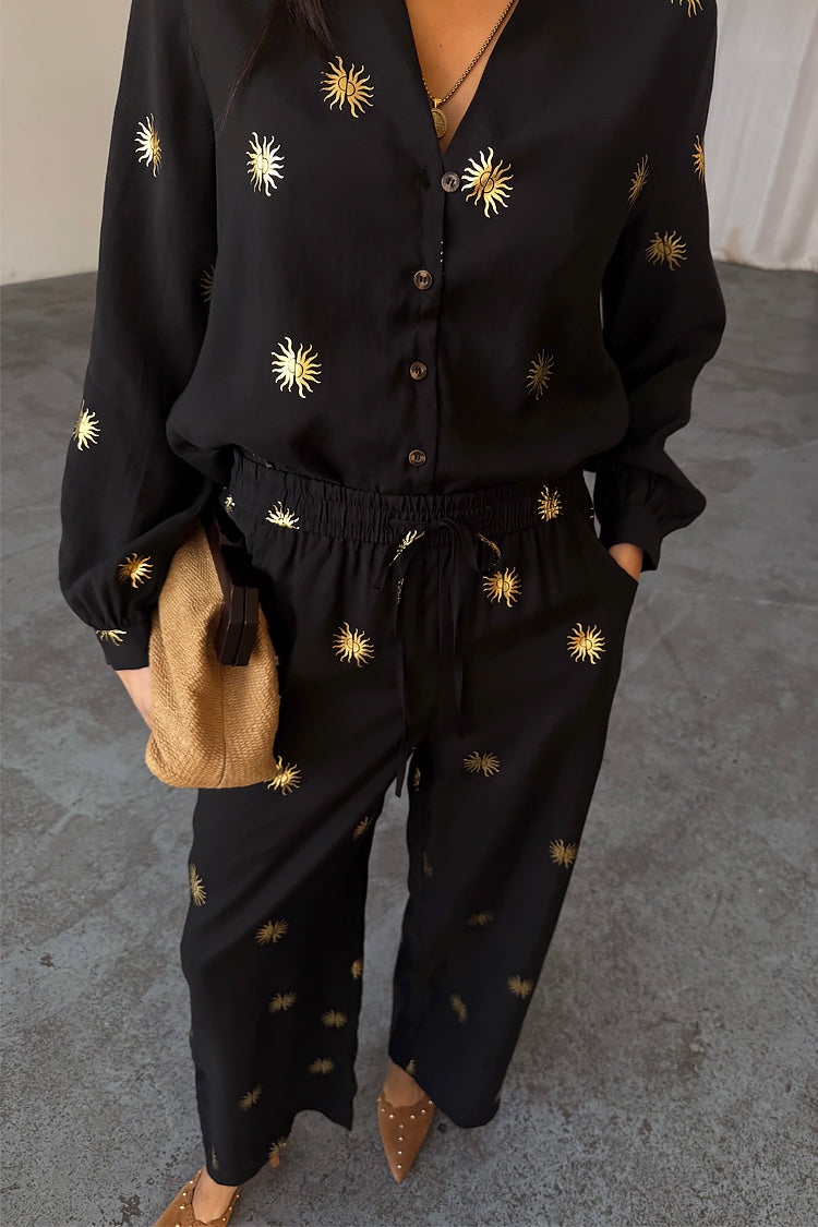 Gold Sun Elissa Trousers Petite、mySite、solidvoid