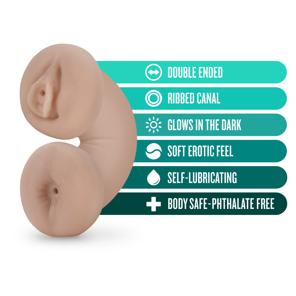 M For Men By Blush® | Soft & Wet Double Trouble Glow in the Dark Realistic Vanilla Masturbator / Stroker、mySite、bottomscart