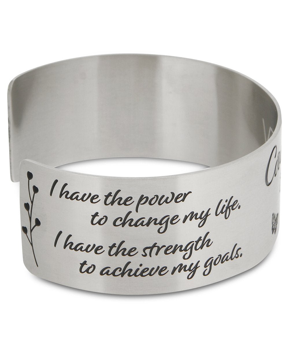 Courage To Change Stainless Steel Adjustable Inspirational Cuff Bracelet、mySite、topwebapps