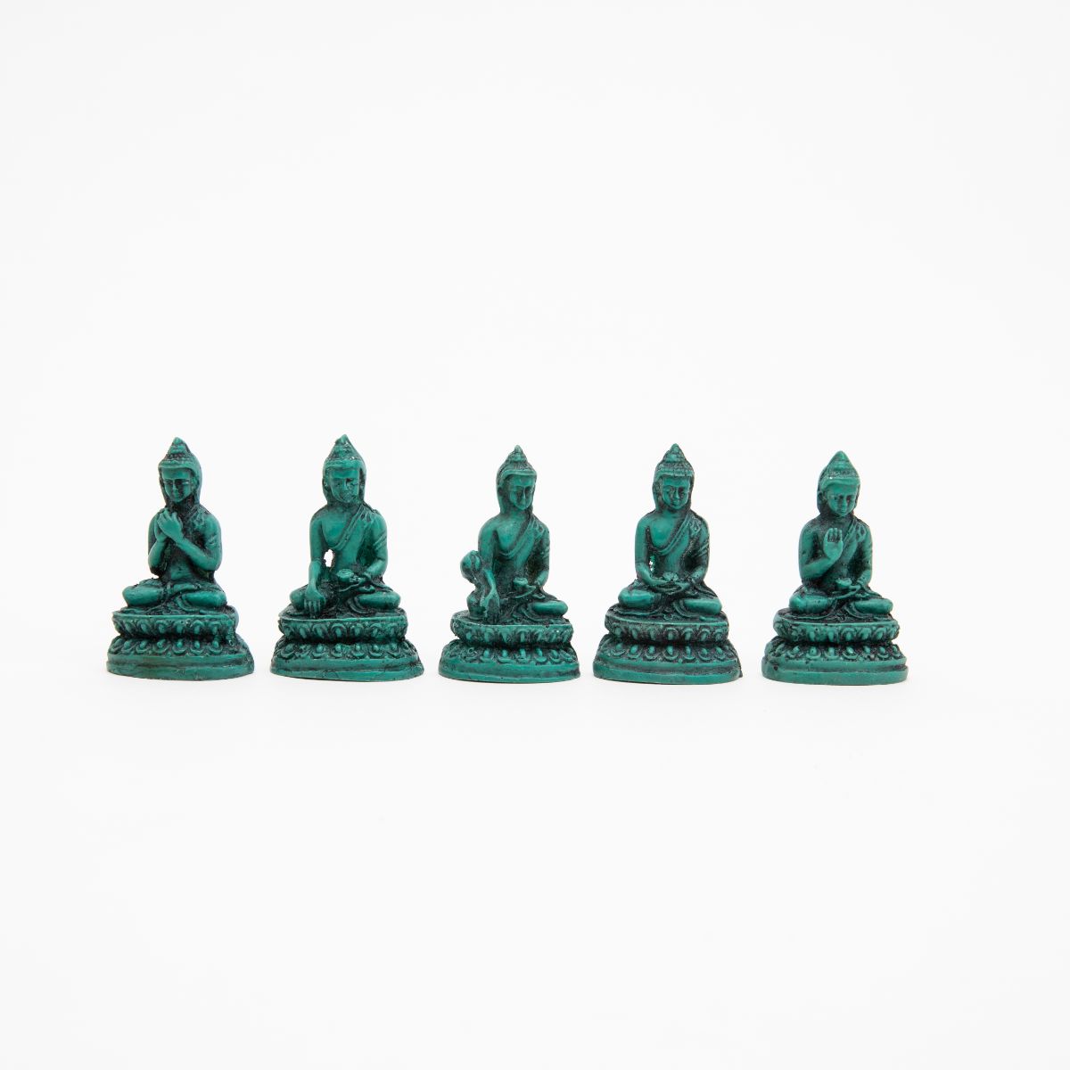 Mini Turquoise Buddha Statues - Set of 5、mySite、topwebapps