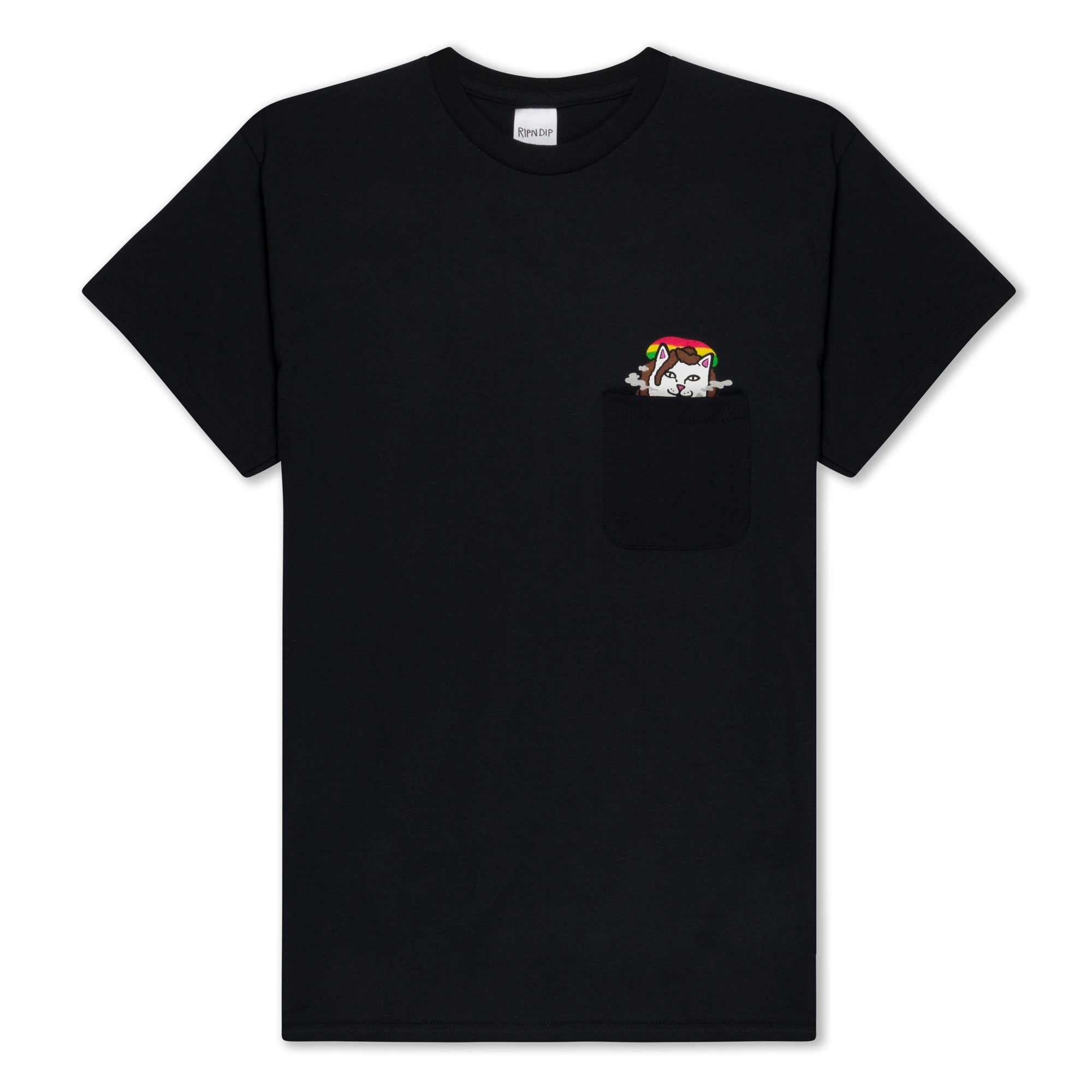  Smoking Rasta Lord Nermal Pocket Tee (Black)、mySite、merchandisen