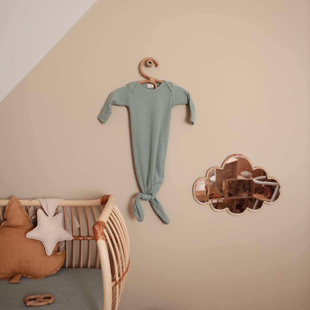  Mushie Ribbed Knotted Baby Gown - Roman Green、mySite、merchandisen