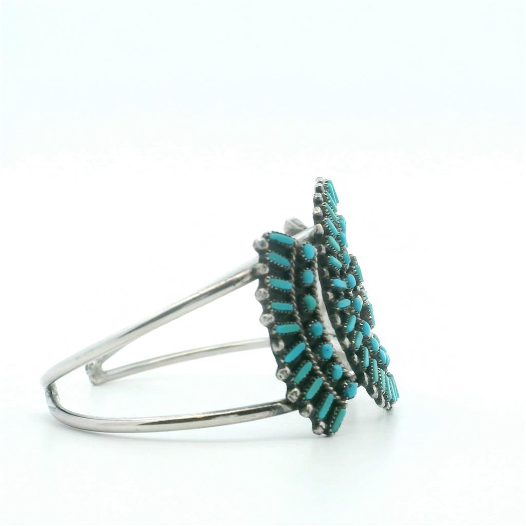  Estate Sterling Silver Zuni Turquoise Cuff Bracelet