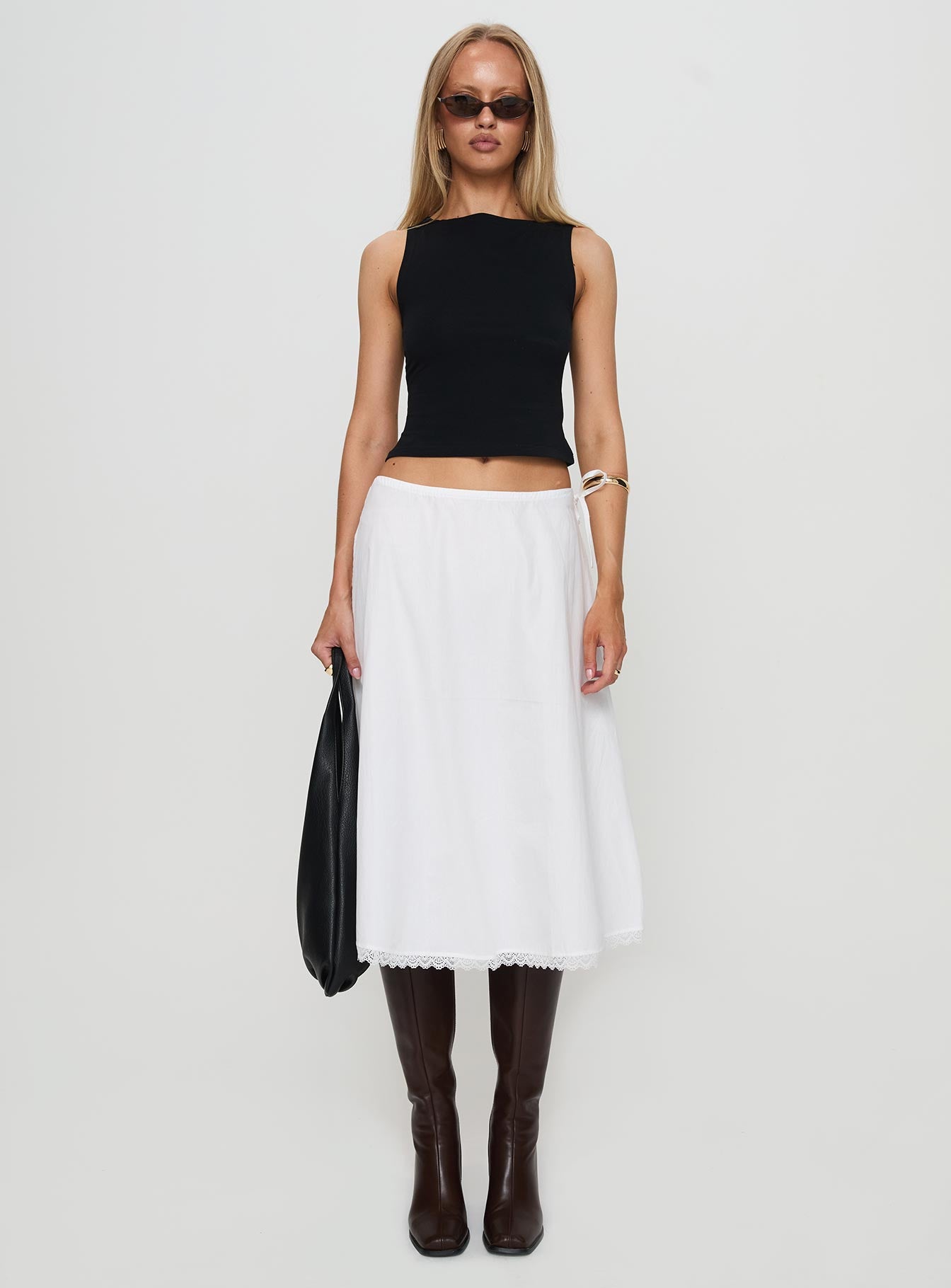 Taka Midi Skirt White、mySite、solidvoid