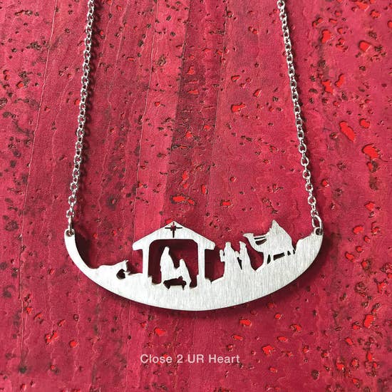 Christian Themed Necklaces-Stainless Steel Noah, Nativity Made in the USA、mySite、g9winljtr