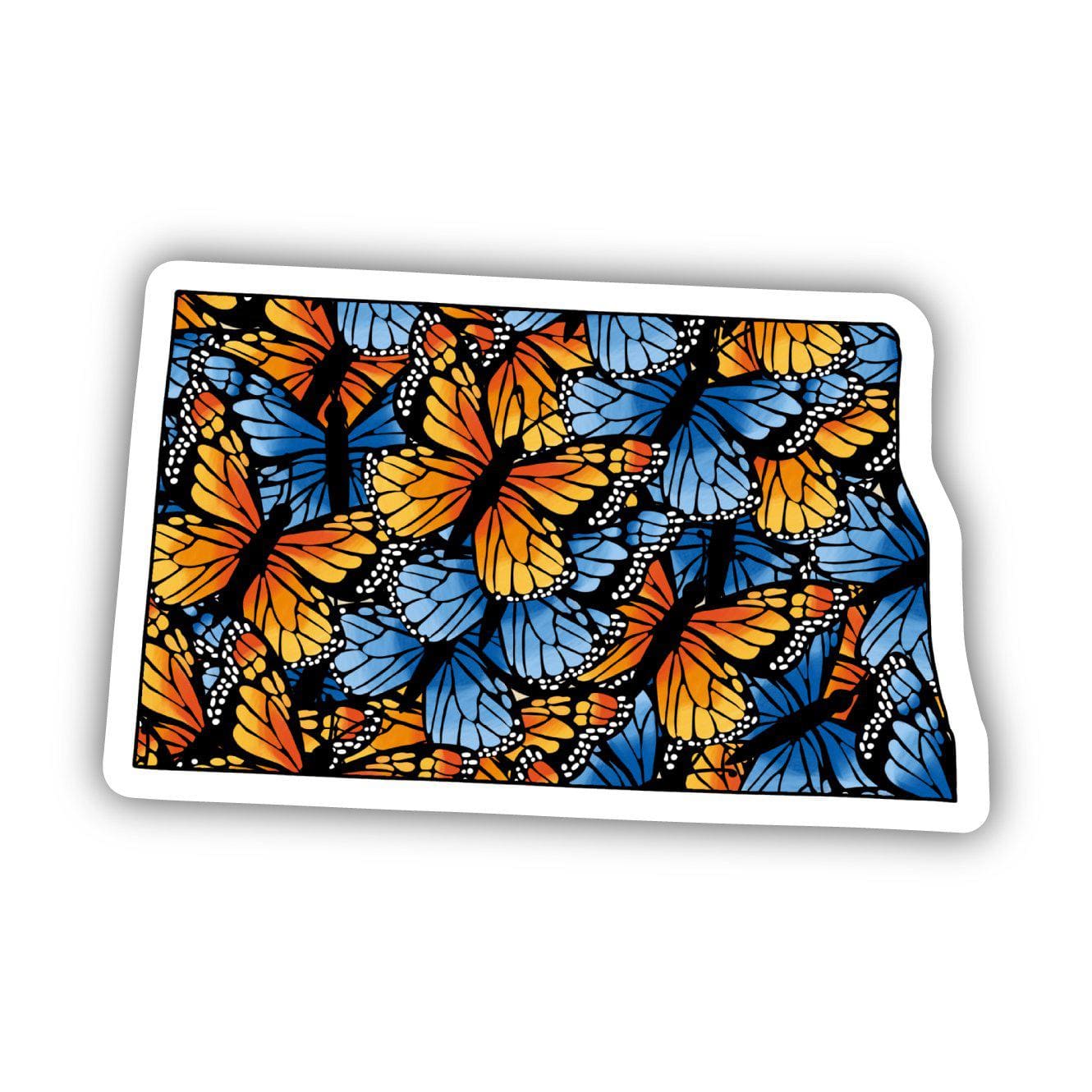  North Dakota Butterfly Pattern Sticker、mySite、elrpsem3k
